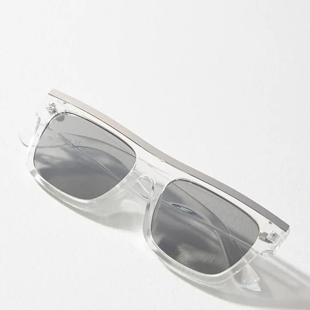 Designer Anthropologie Metal and Clear Sunglasses Size ONE SIZE - 1 Thumbnail