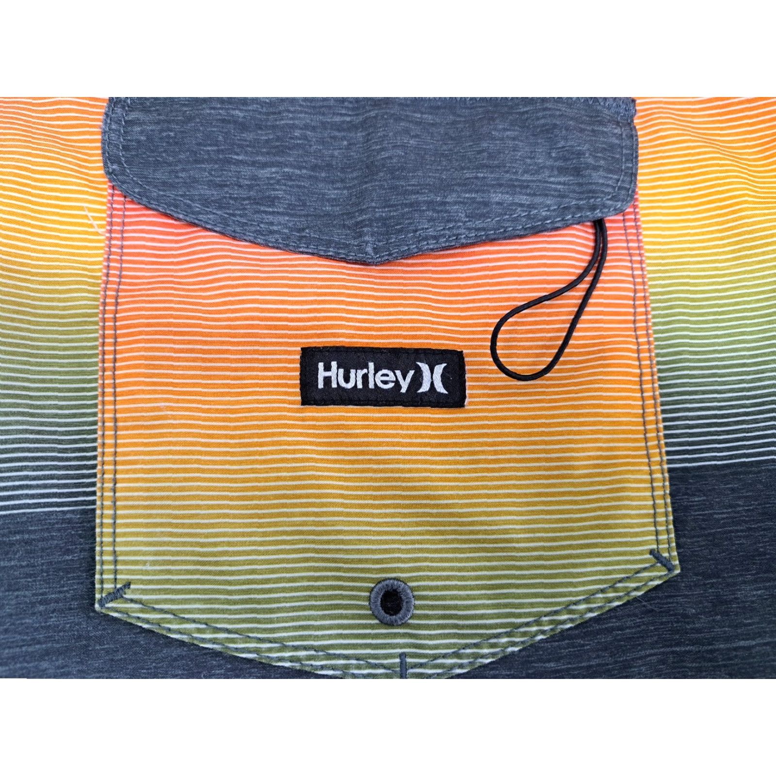 Hurley Hurley Board Shorts Mens 33 Multicolor Striped Polyester Spandex Stretch Beach Surfing Bottom Mens Size US 33 - 6 Thumbnail