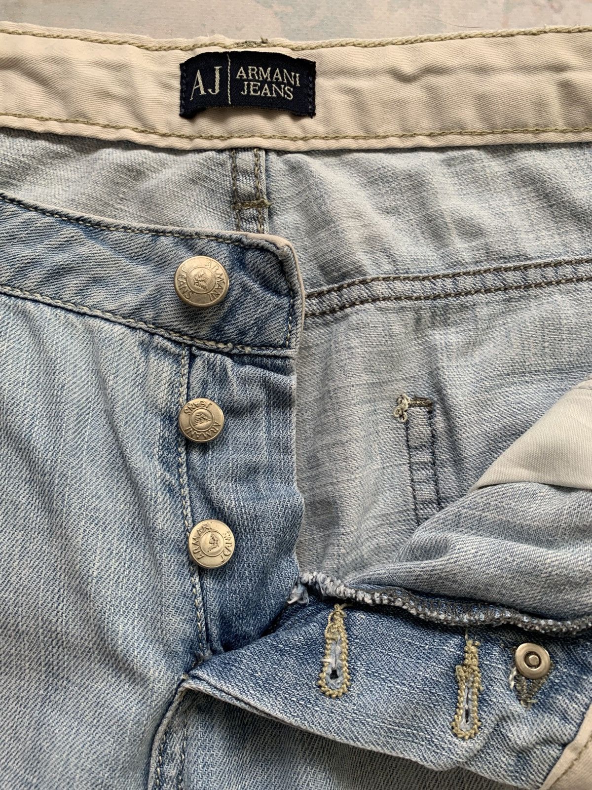 Armani Armani Y2K Distressed Denim Shorts Hype 2000s Destroyed Rare Size US 36 / EU 52 - 13 Thumbnail