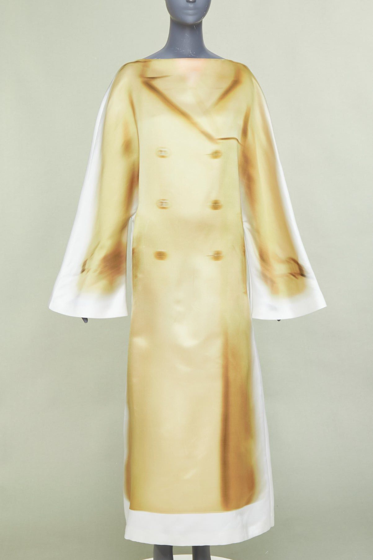 Loewe rare LOEWE JW ANDERSON 2023 Runway Trompe Loeil Blurry Trench Coat print voluminous sleeves dress Size M / US 6-8 / IT 42-44 - 1 Thumbnail