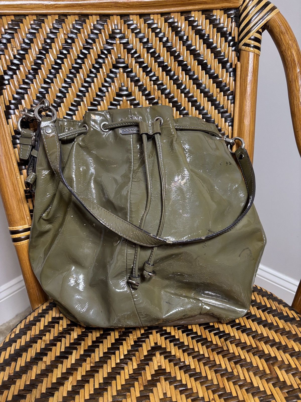 Coach Coach Madison Green Patent Leather Shoulder Bag 17745 Size ONE SIZE - 1 Thumbnail