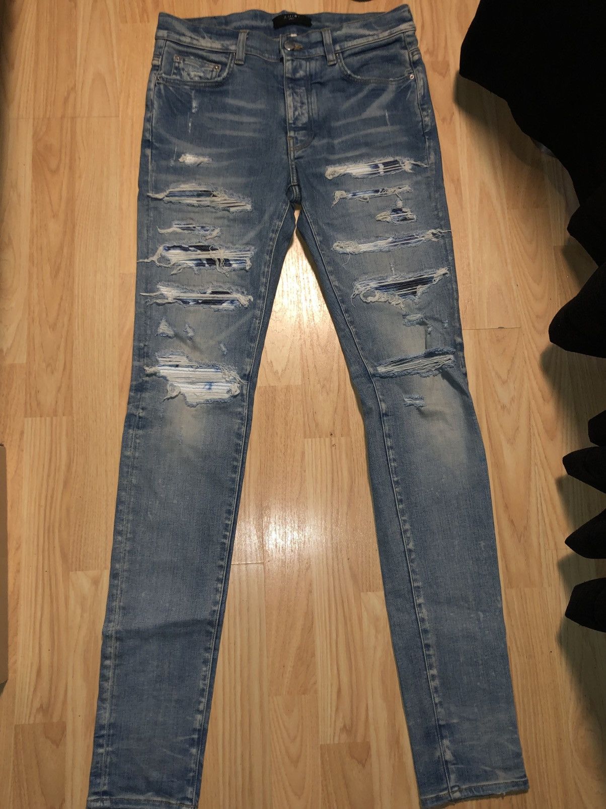 Amiri Tie Dye Bandana Thrasher Skinny Jean Indigo - Size 31
