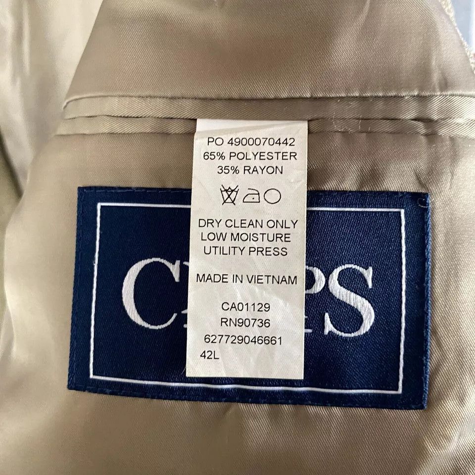 Chaps Chaps Blazer Men's Size 42L Adults Polyester Blend 2 Buttons Size 42L - 7 Thumbnail