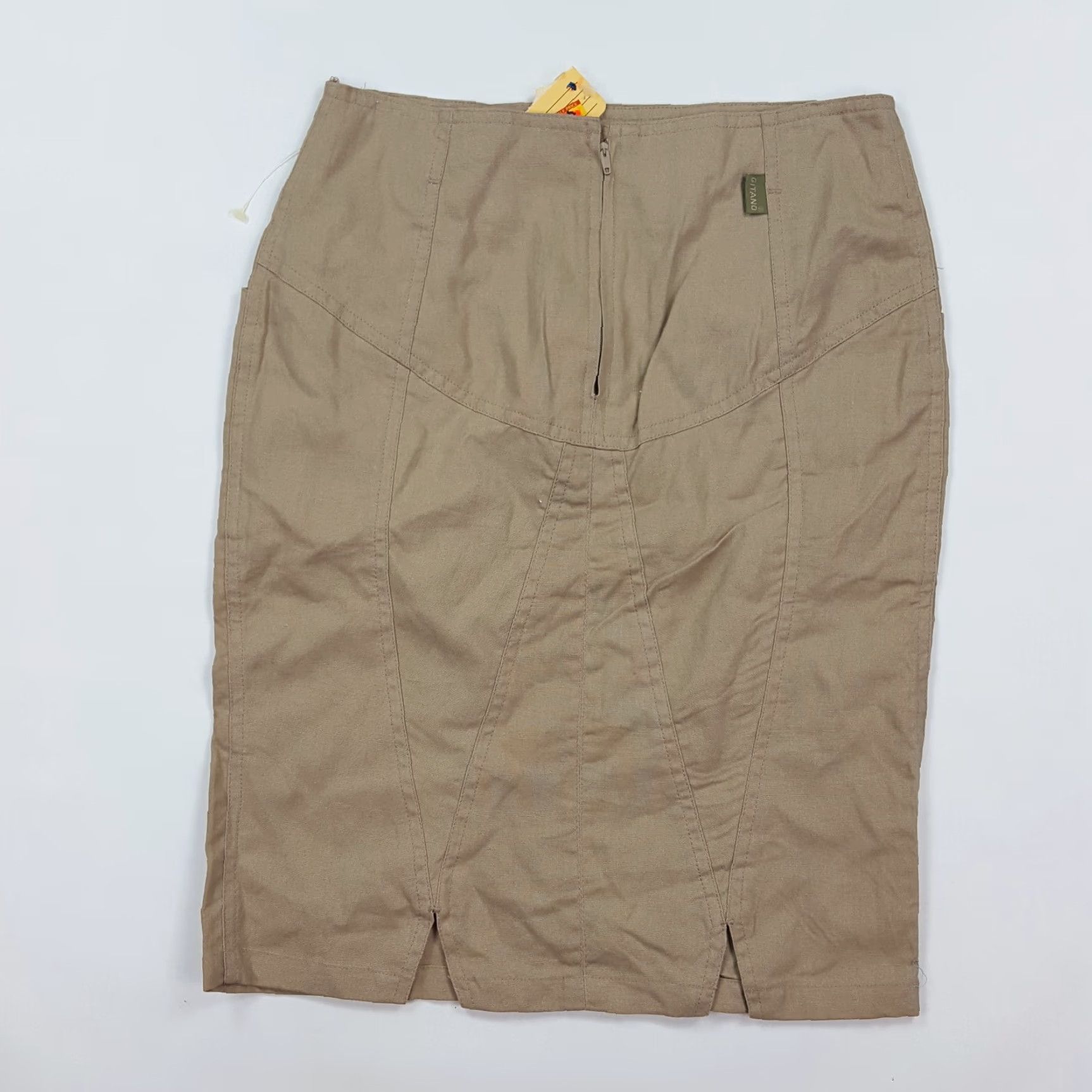Vintage VINTAGE Gitano Skirt Womens 8 Brown Woven Pencil Knee Length 80s 90s Retro All Seasons Pockets Size 30" / US 8 / IT 44 - 4 Thumbnail