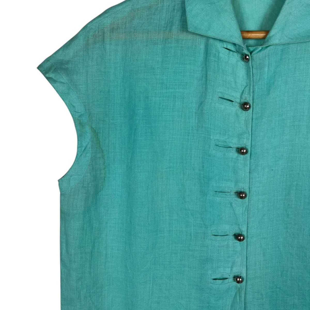 Claude Montana 🔥 Vintage Claude Montana Steel Button Up Linen shirt Size S / US 4 / IT 40 - 4 Thumbnail