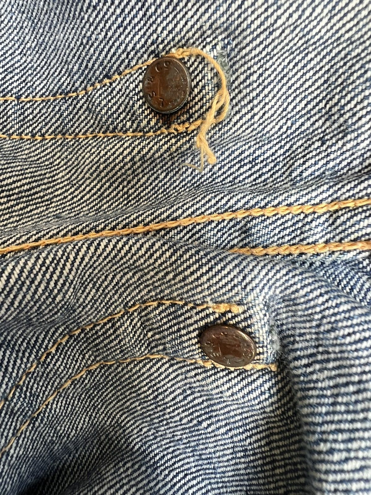 Levi's RARE! Vintage 50s Levi’s Hidden Rivets Denim Selvedge Jeans Size 28" / US 6 / IT 42 - 18 Thumbnail