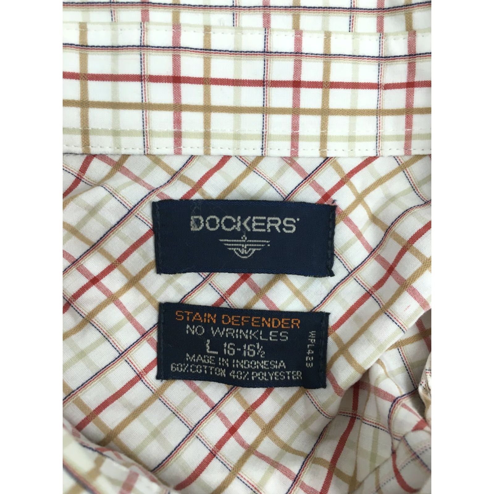 Dockers Dockers Shirt Men's Size L Button Up Short Sleeve No Wrinkles Check Plaid Size US L / EU 52-54 / 3 - 5 Thumbnail