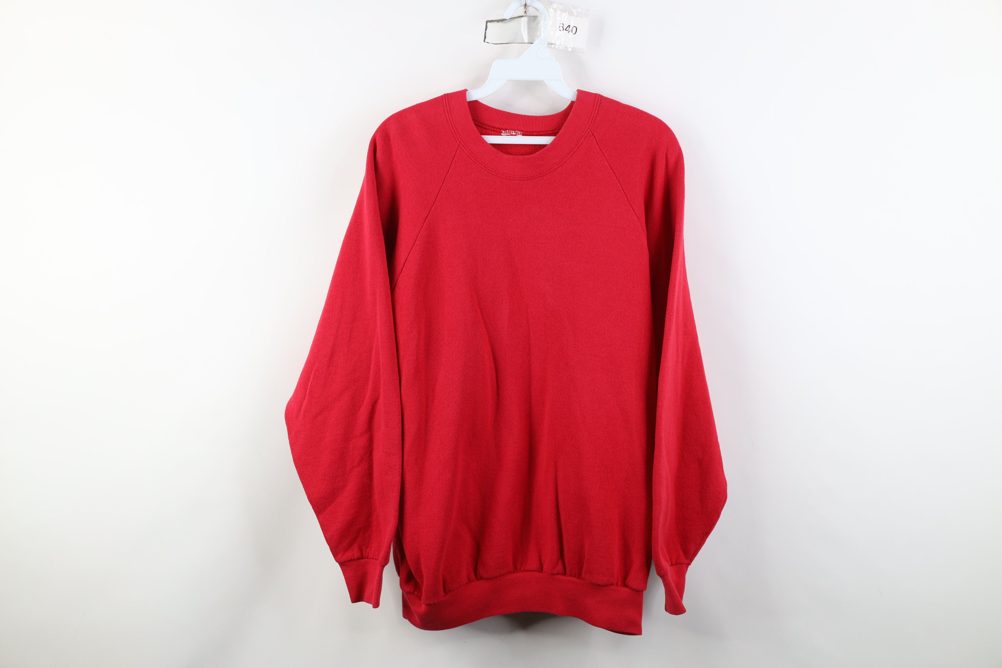 Vintage Vintage 90s Streetwear Faded Blank Crewneck Sweatshirt Red Size XL / US 12-14 / IT 48-50 - 1 Thumbnail