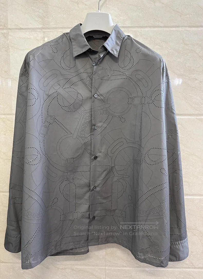 Hermes Hermes size 41 Long Sleeve Shirt, Pewter Grey, Mother-of-Pe Size US XS / EU 42 / 0 - 1 Thumbnail