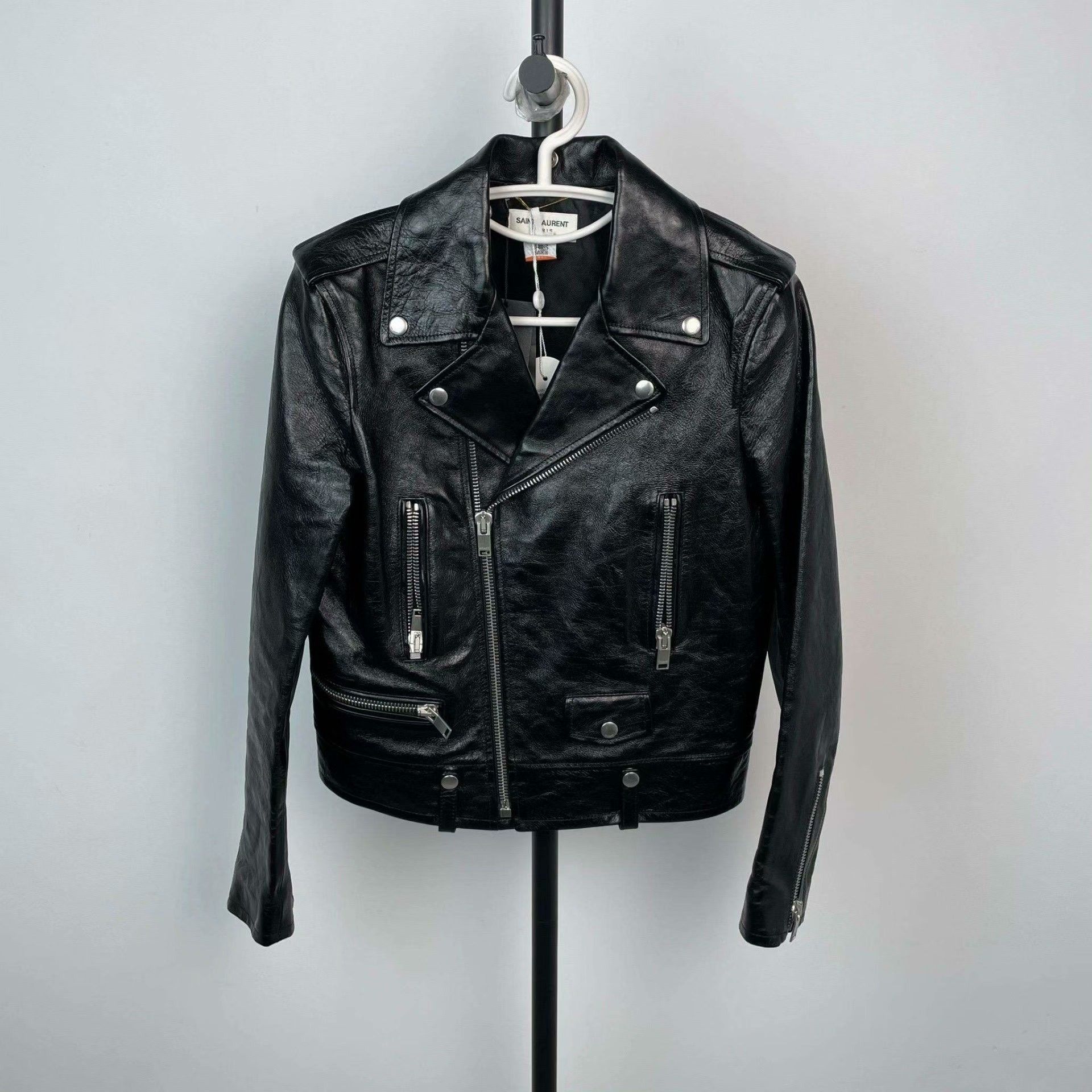 Saint Laurent Paris Saint Laurent Paris Leather Black Leather Jacket M Women Size M / US 6-8 / IT 42-44 - 1 Thumbnail