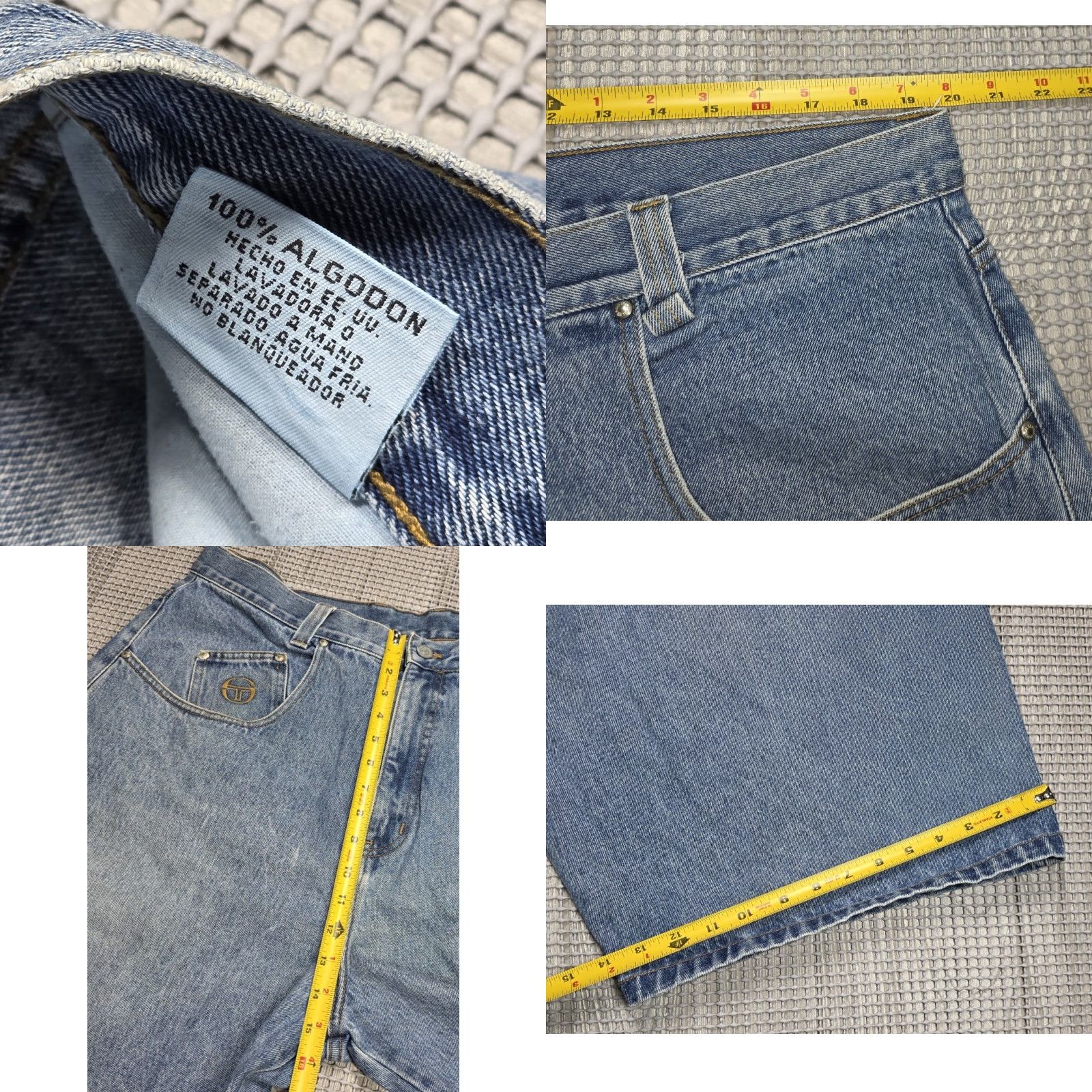 Sergio Tacchini VINTAGE Sergio Tacchini Heavyweight Denim Short 40x11 Embroidered Logo Jeans Men 40 Blue 80s 90s Hip Hop Jorts Size US 40 / EU 56 - 9 Thumbnail