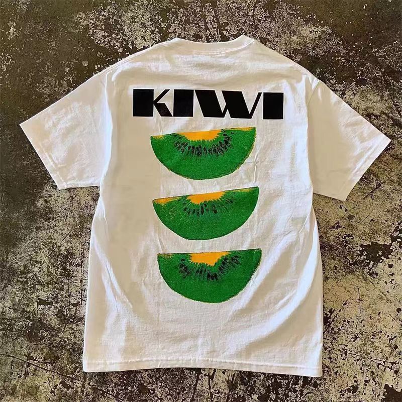 Japanese Brand × Vintage Kiwi pattern white loose versatile tee Size US M / EU 48-50 / 2 - 1 Thumbnail