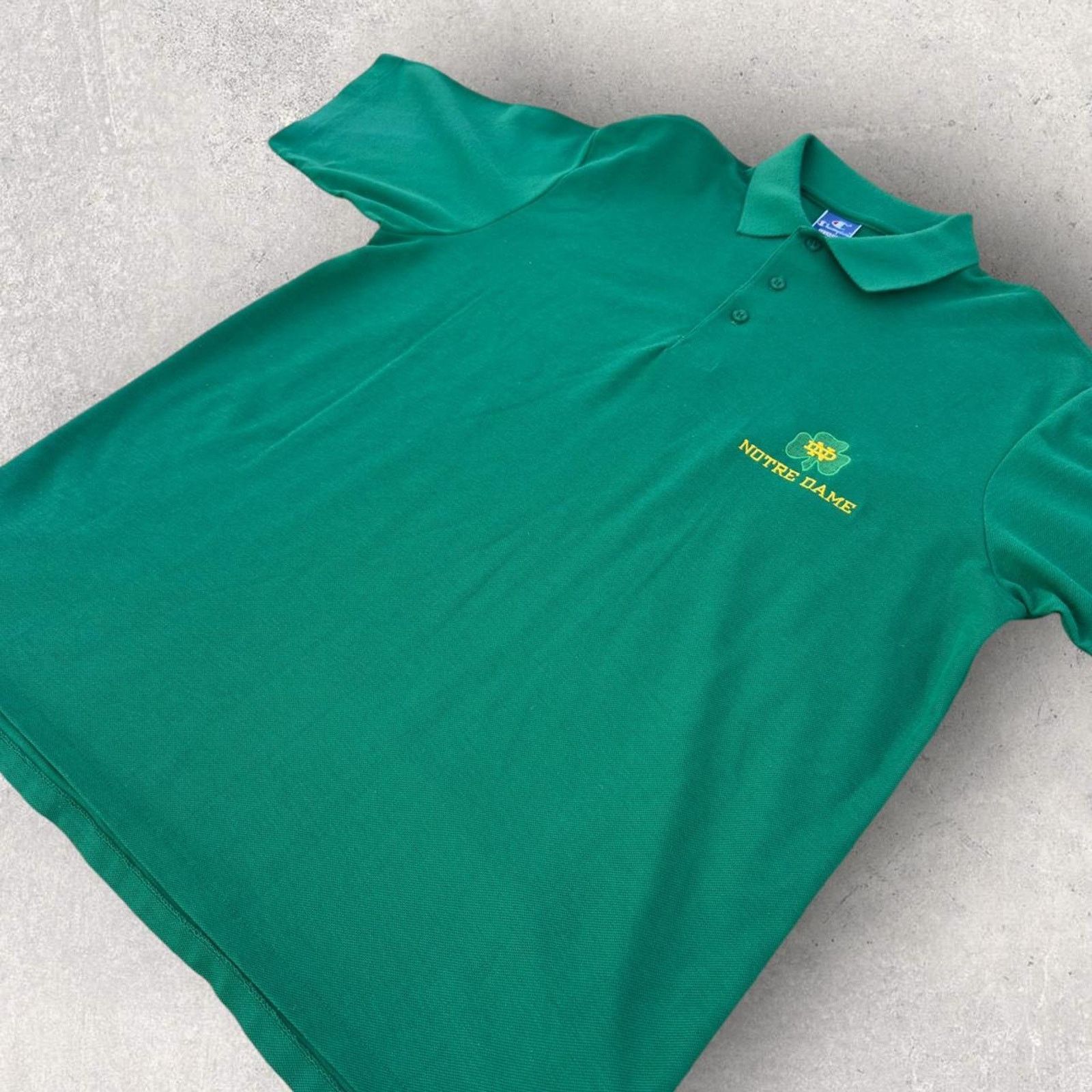 Champion × NCAA × Vintage Vintage 1980s Notre Dame Polo Shirt – Champion Size US XL / EU 56 / 4 - 5 Thumbnail