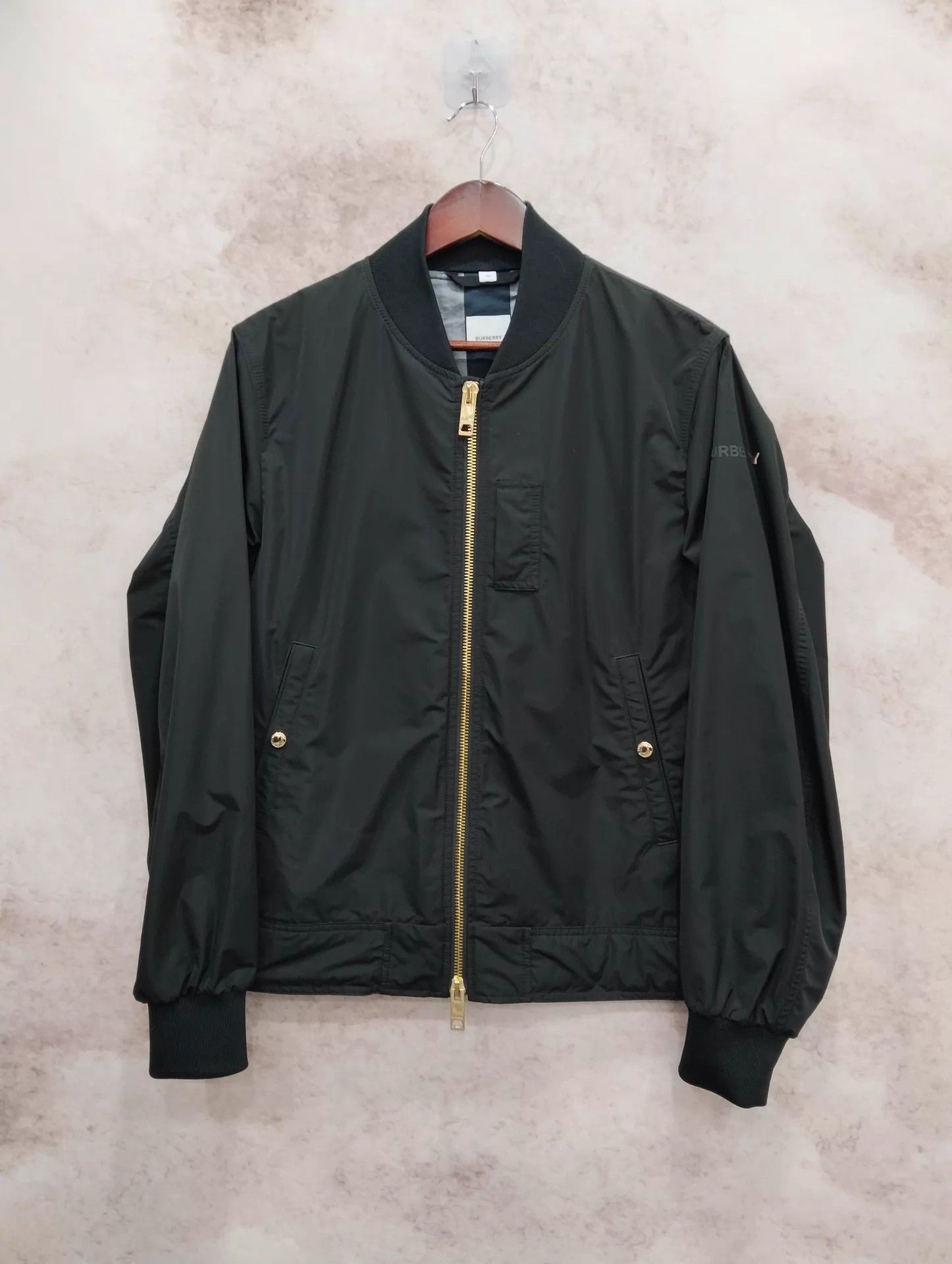 Burberry Black Bomber Jacket with Zip Closure - Size M Size US M / EU 48-50 / 2 - 1 Thumbnail