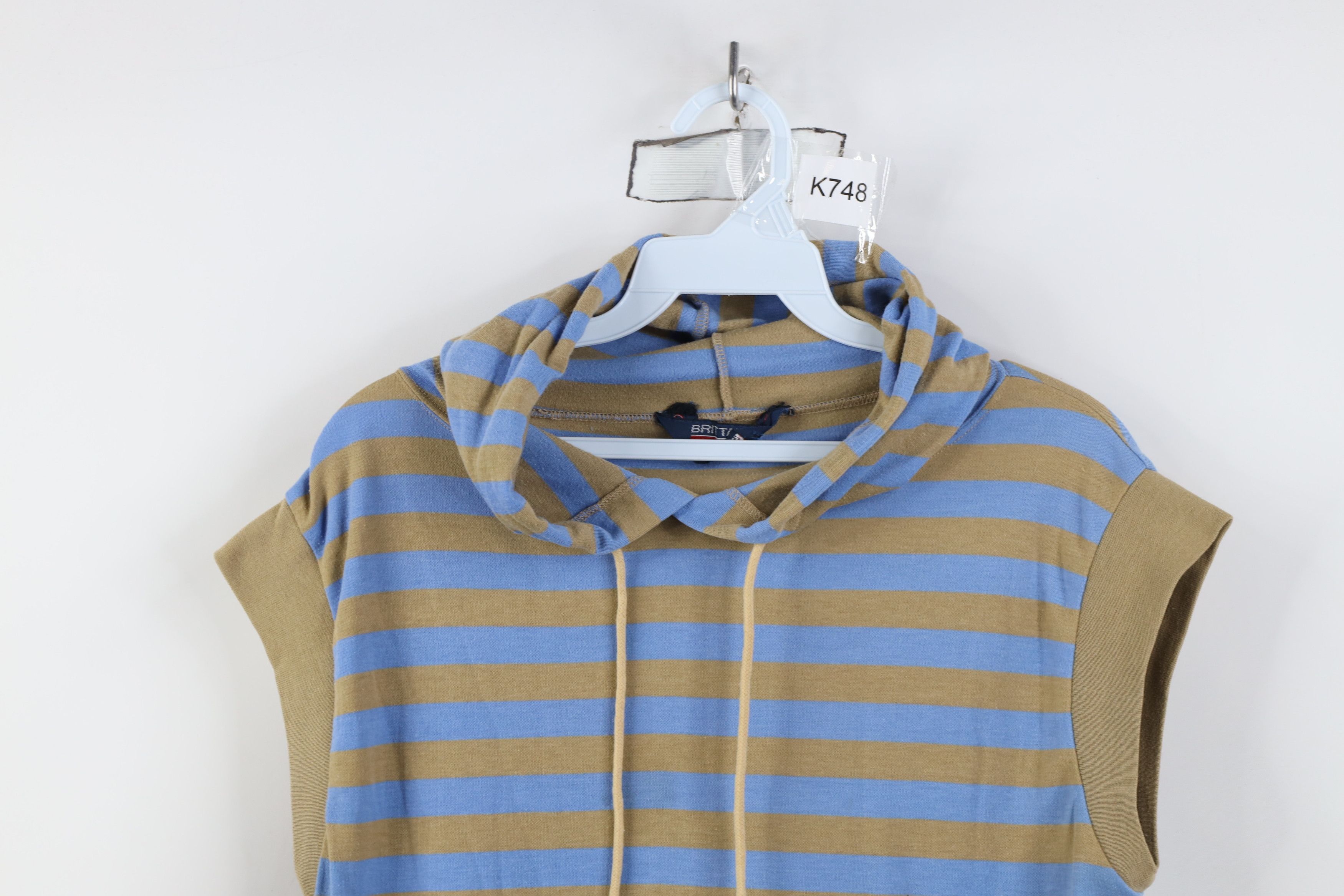 Vintage Vintage 70s 80s Streetwear Knit Sleeveless Hoodie T-Shirt Size M / US 6-8 / IT 42-44 - 2 Thumbnail