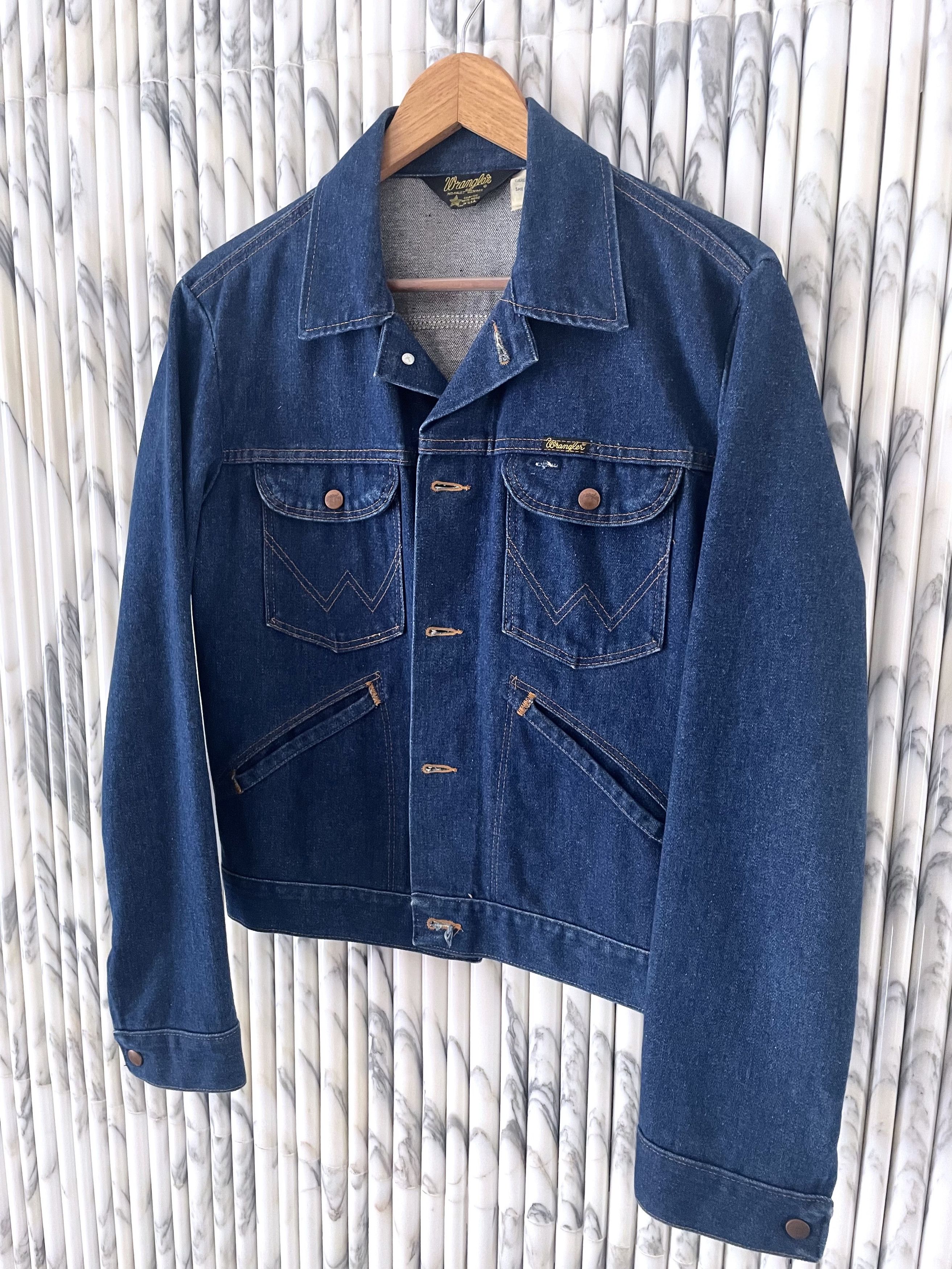 Wrangler DEADSTOCK 1970'S VINTAGE INDIGO DENIM JACKET US MADE Size US M / EU 48-50 / 2 - 4 Thumbnail
