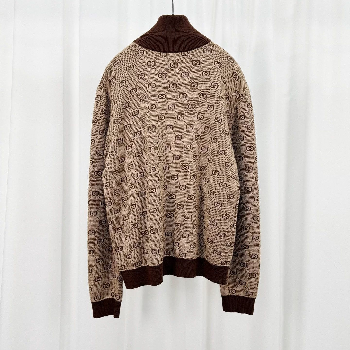 Gucci Gucci Monogram Jacquard Knit Zip Jacket Size US S / EU 44-46 / 1 - 2 Thumbnail
