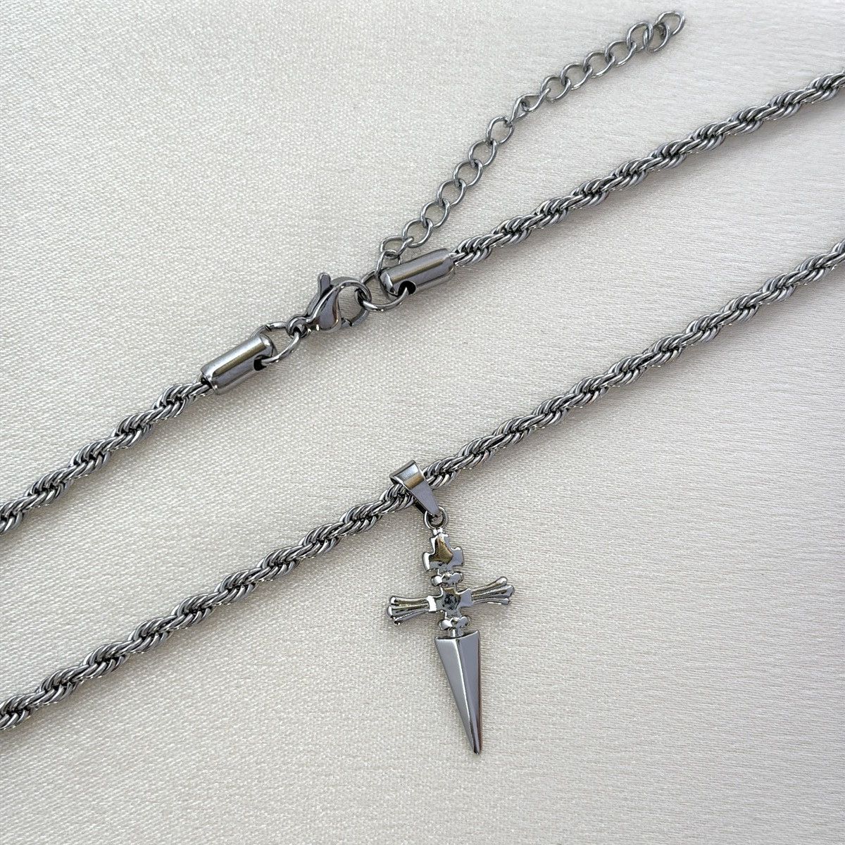 Other Cross Dagger Pendant Necklace for Men Women Streetwear Size ONE SIZE - 2 Thumbnail