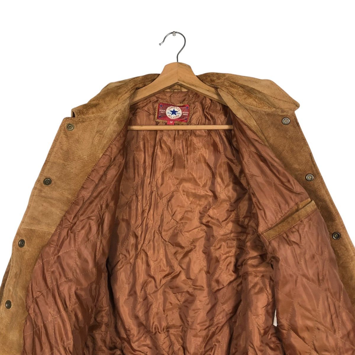Converse 🔥VINTAGE BOMBER LEATHER JACKET CONVERSE ALL STAR BIG LOGO Size US M / EU 48-50 / 2 - 16 Thumbnail