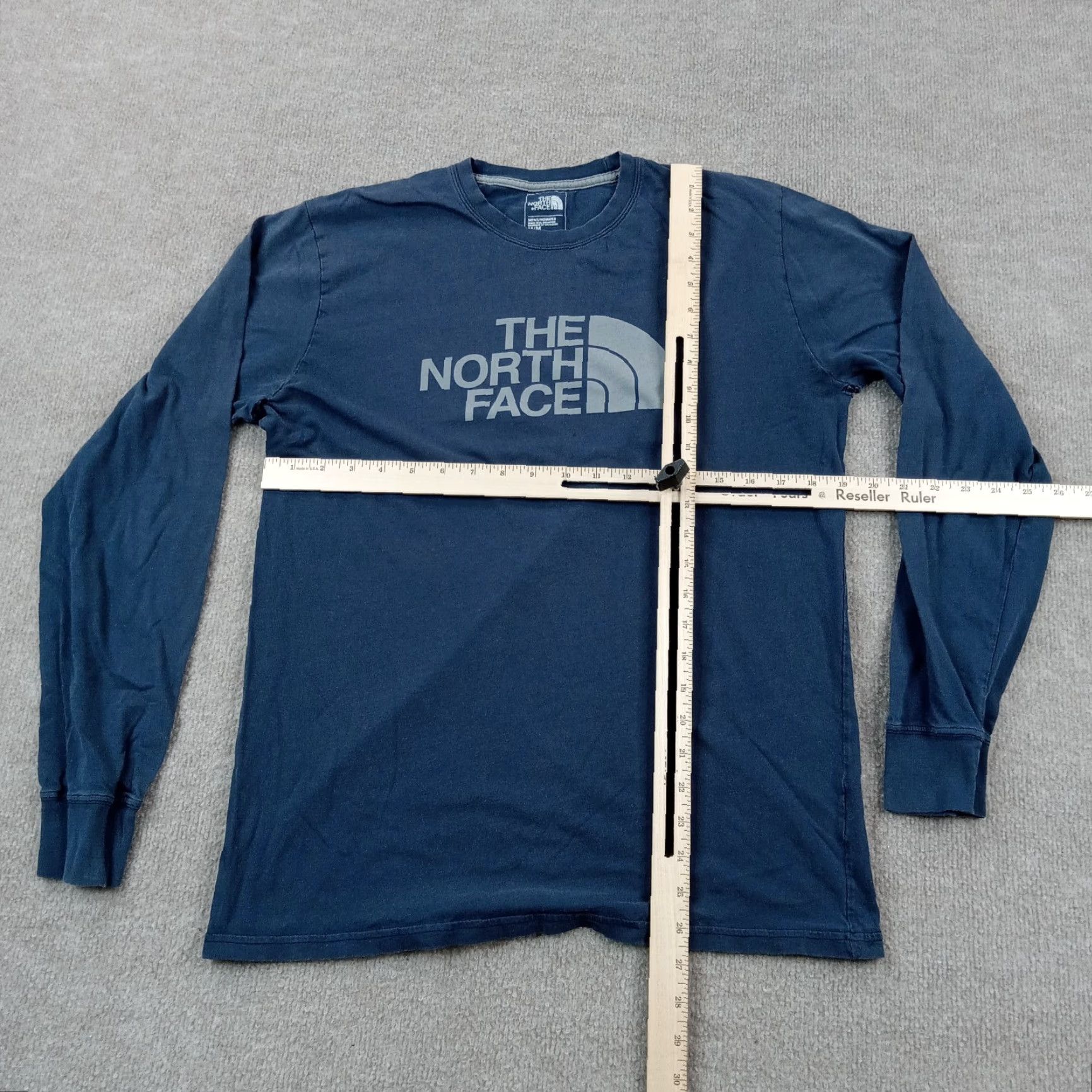 The North Face The North Face Long Sleeve Crew Neck Logo T-Shirt Mens Medium Blue Size US M / EU 48-50 / 2 - 2 Thumbnail