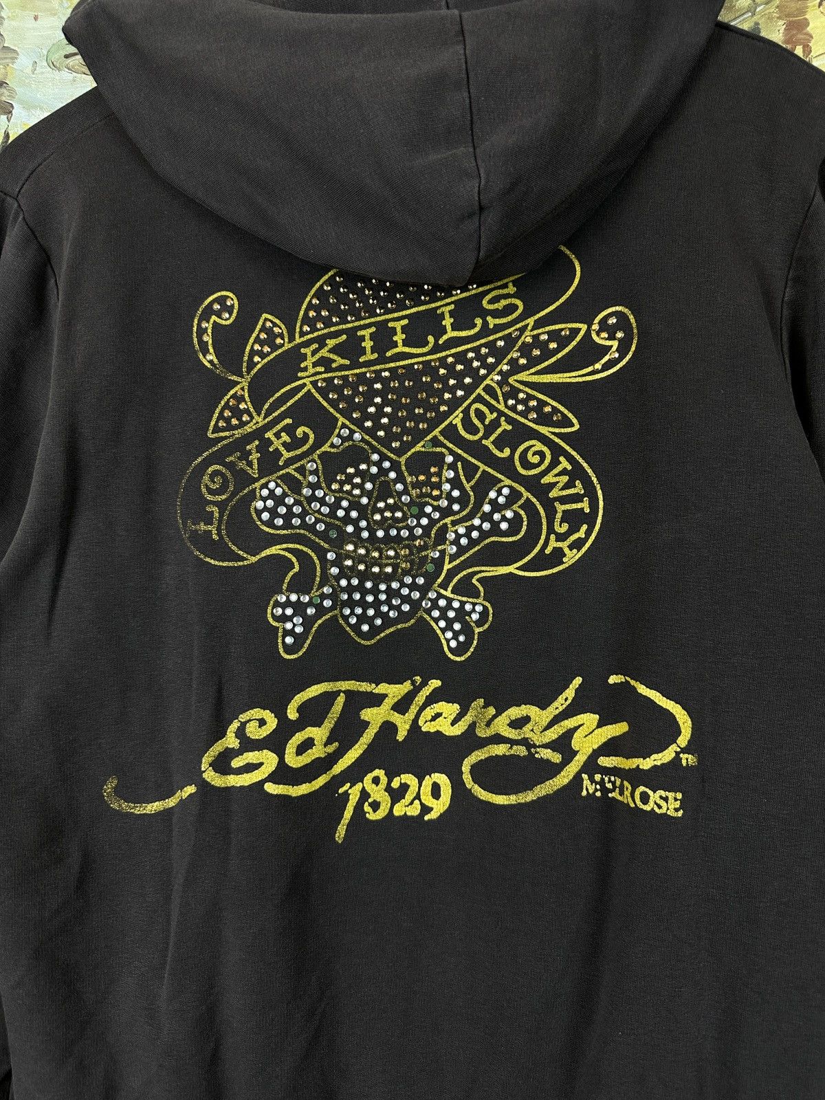 Ed Hardy × Vintage Vintage 2000s Ed Hardy zip hoodie Size L / US 10 / IT 46 - 3 Thumbnail