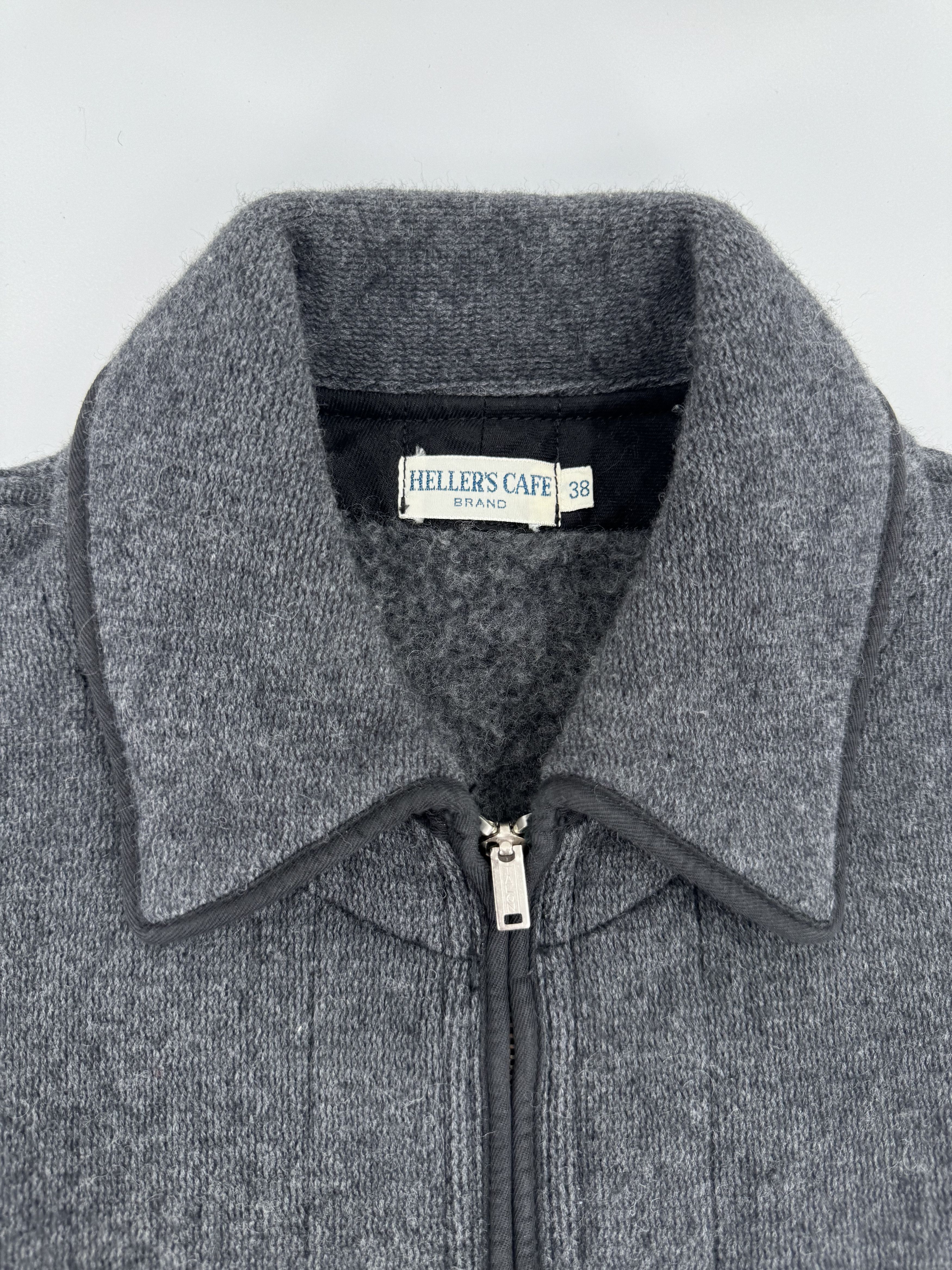 Heller's Cafe Warehouse Japan Long Wool Grey Coat Jacket 38