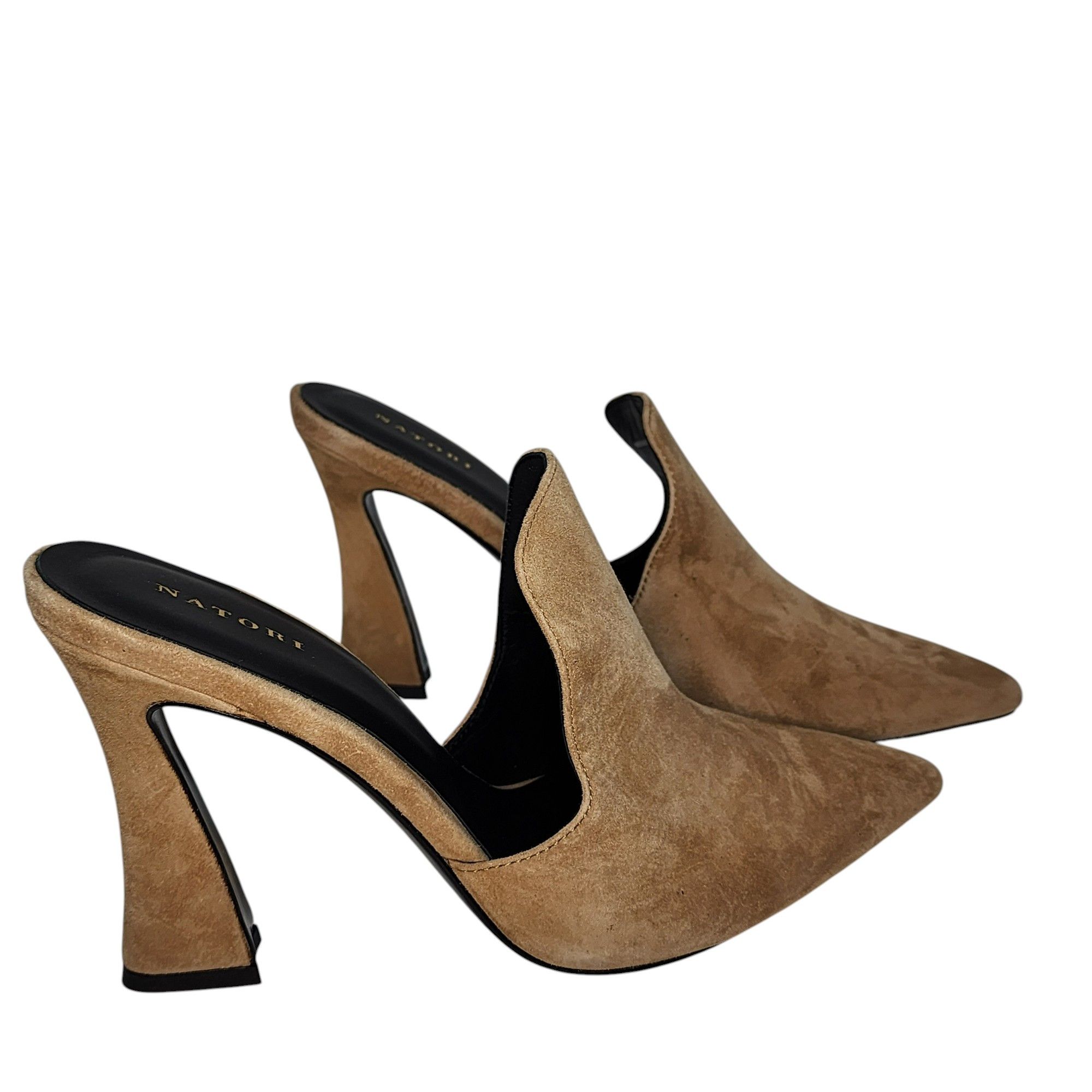 Other Natori Minh Doe/Tan/Beige Suede Pointed Toe Mules Size US 8.5 / IT 38.5 - 2 Thumbnail