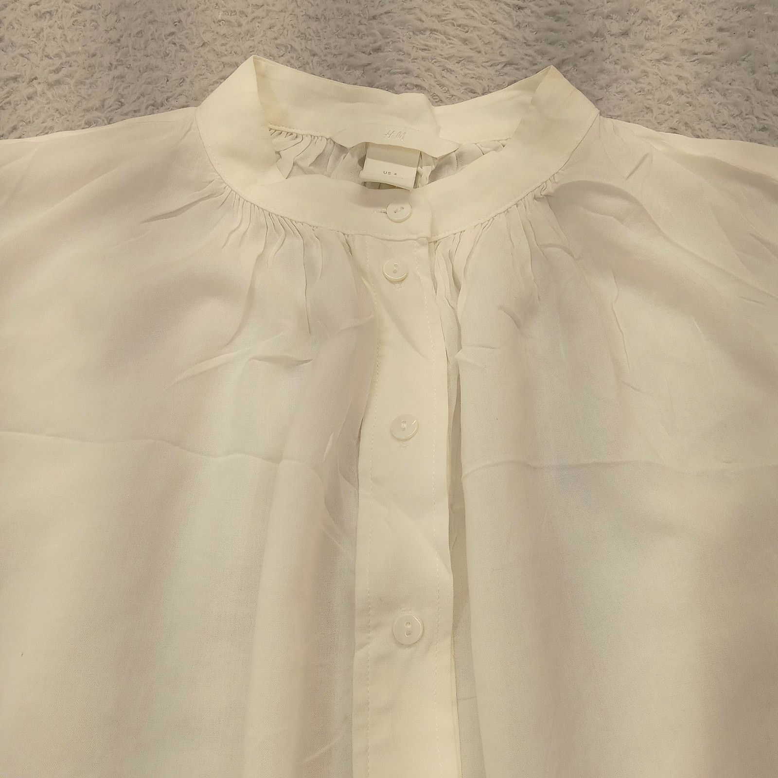 & Other Stories H&M Blouse Women's 4 Oversized Balloon Sleeve Pullover Size S / US 4 / IT 40 - 3 Thumbnail