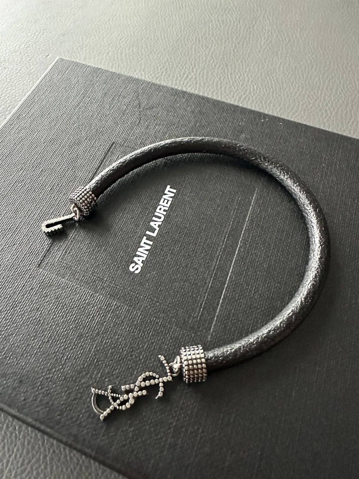 Saint Laurent Paris × Yves Saint Laurent Runway Brand New Saint Laurent Leather Bracelet Unisex Size ONE SIZE - 3 Thumbnail