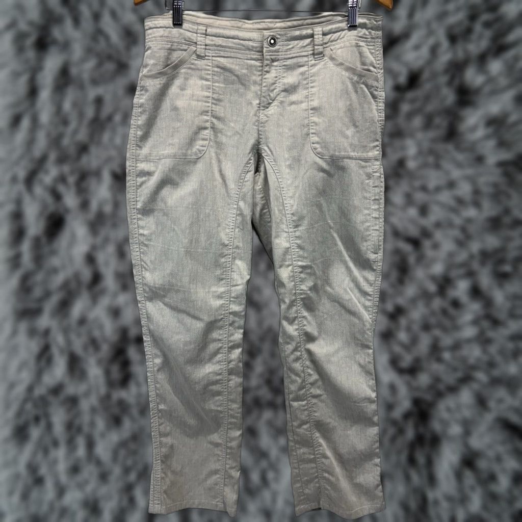 KUHL Cabo Pants 12P Short Women’s Lightweight Linen Blend Hiking Ash Grey Casual