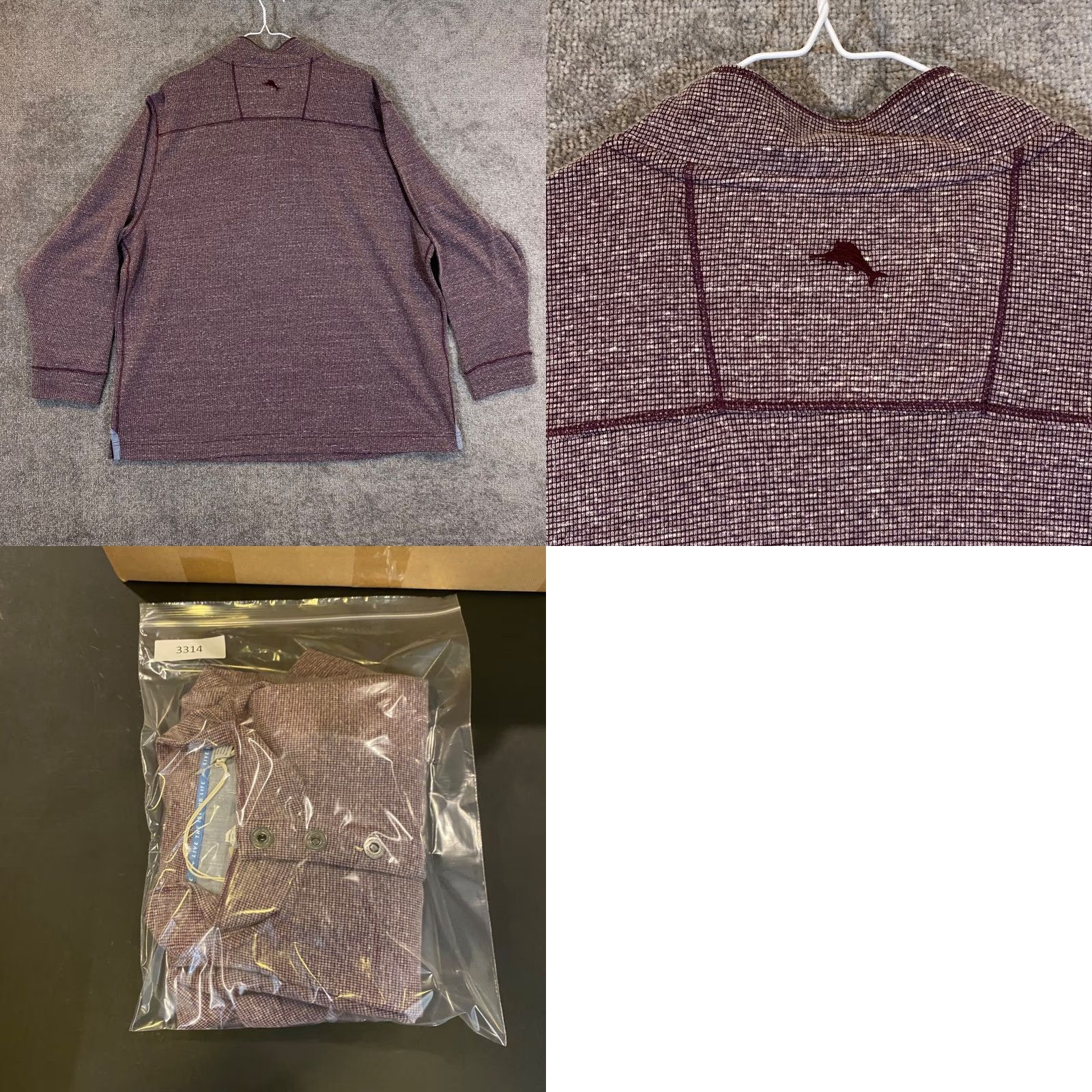 Tommy Bahama TOMMY BAHAMA Sweater Mens XL Salt Point Snap Mock Rum Berry Snap Pullover NEW Size US XL / EU 56 / 4 - 8 Thumbnail