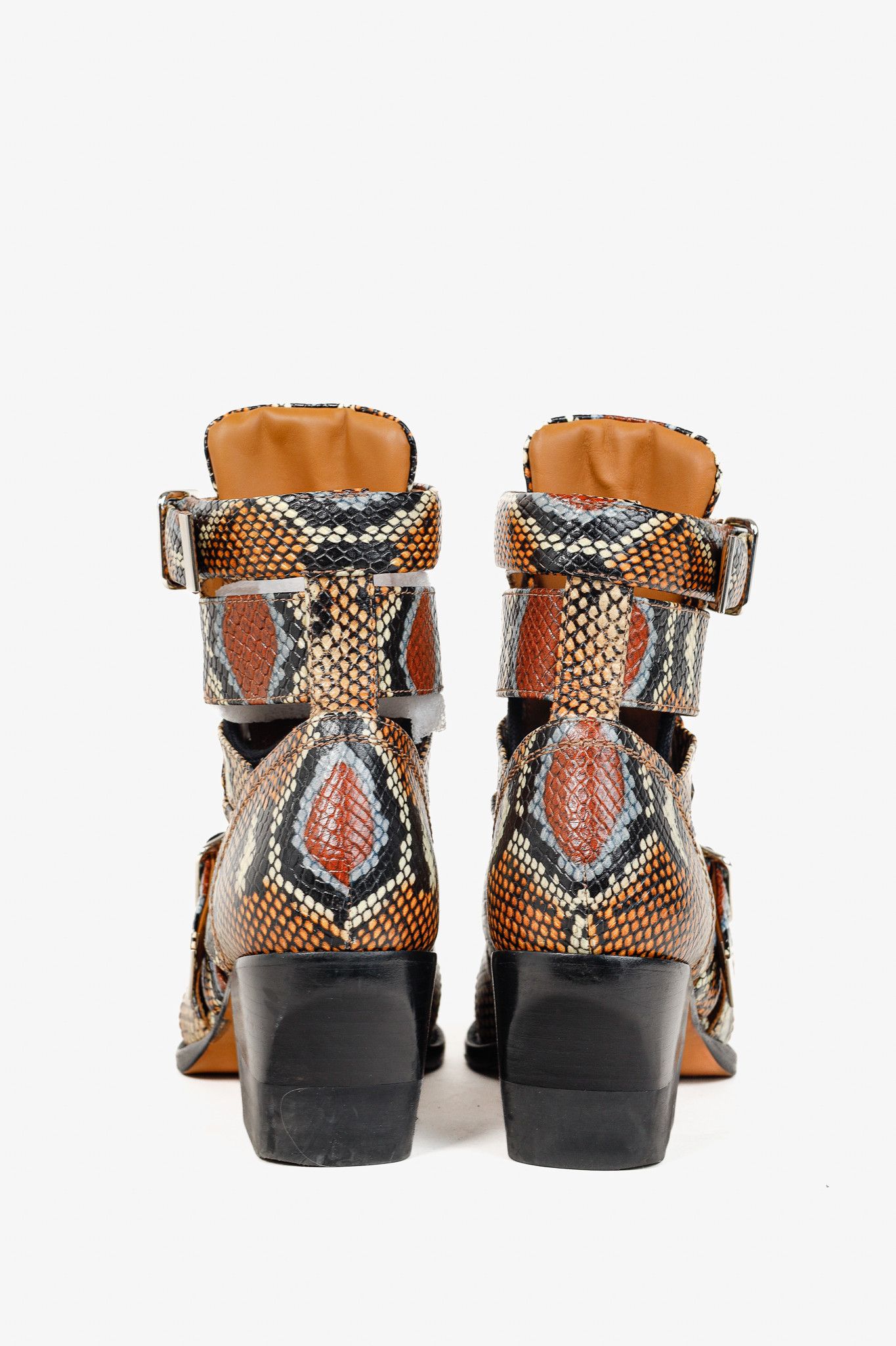 Chloe Chloe Rylee Python-Print Leather Ankle Boots Size US 9 / IT 39 - 3 Thumbnail