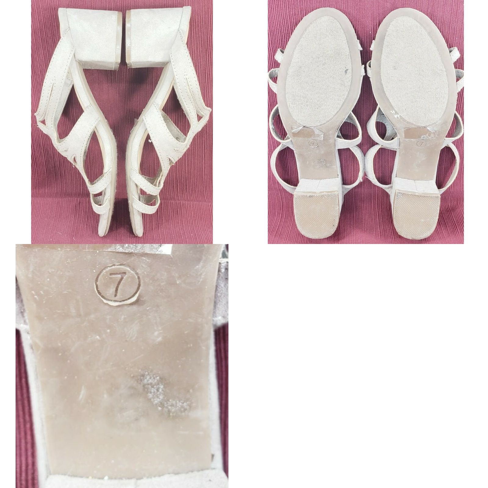 Vintage IMPO Cutout Slide Heeled Sandal Women's Size 7M Taupe Heel Mid Block Slip On Leather Outsole Breathable Comfort Size US 7 / IT 37 - 8 Thumbnail