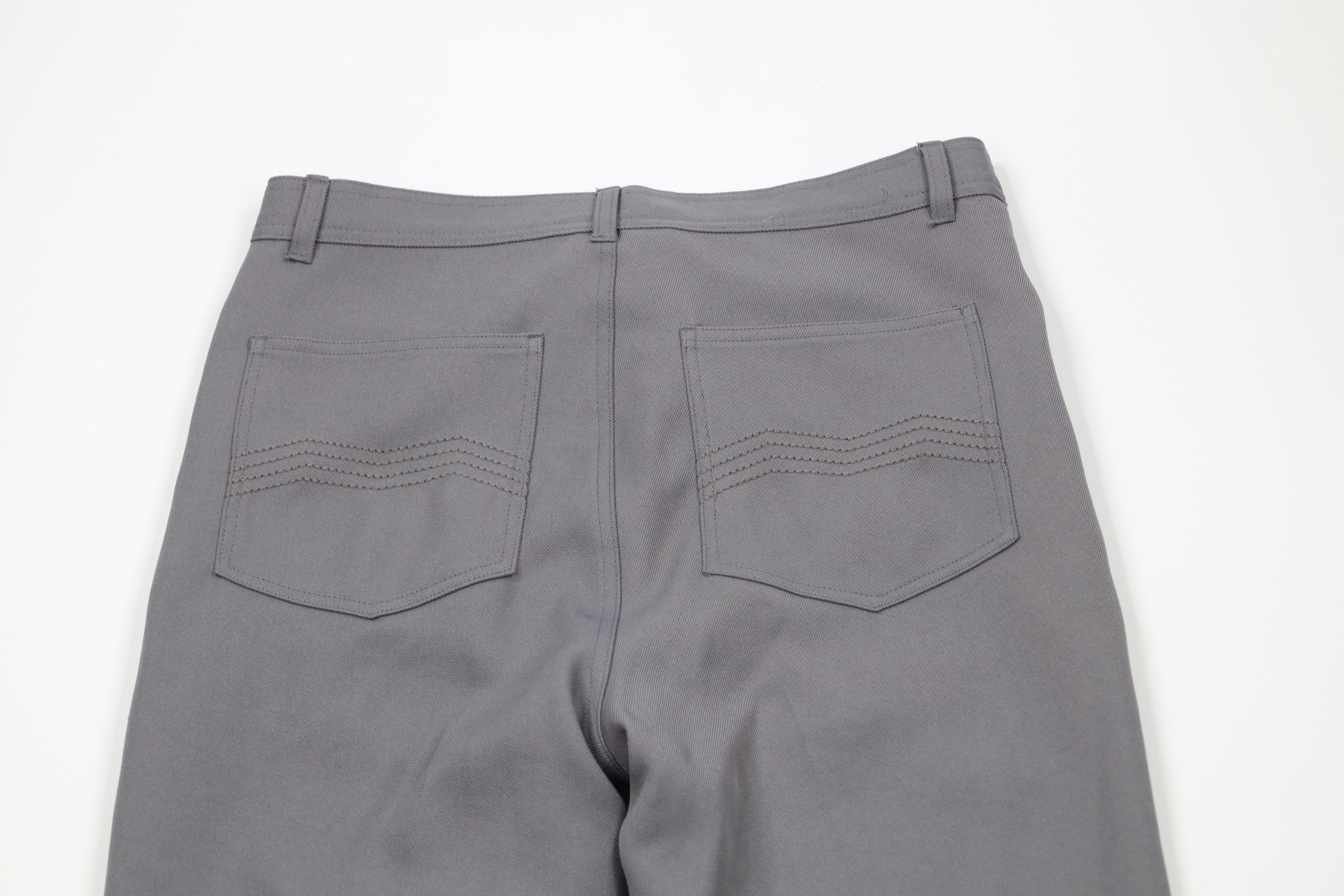 Vintage Vintage 90s Streetwear Knit Flared Wide Leg Chino Pants Gray Size US 34 / EU 50 - 11 Thumbnail