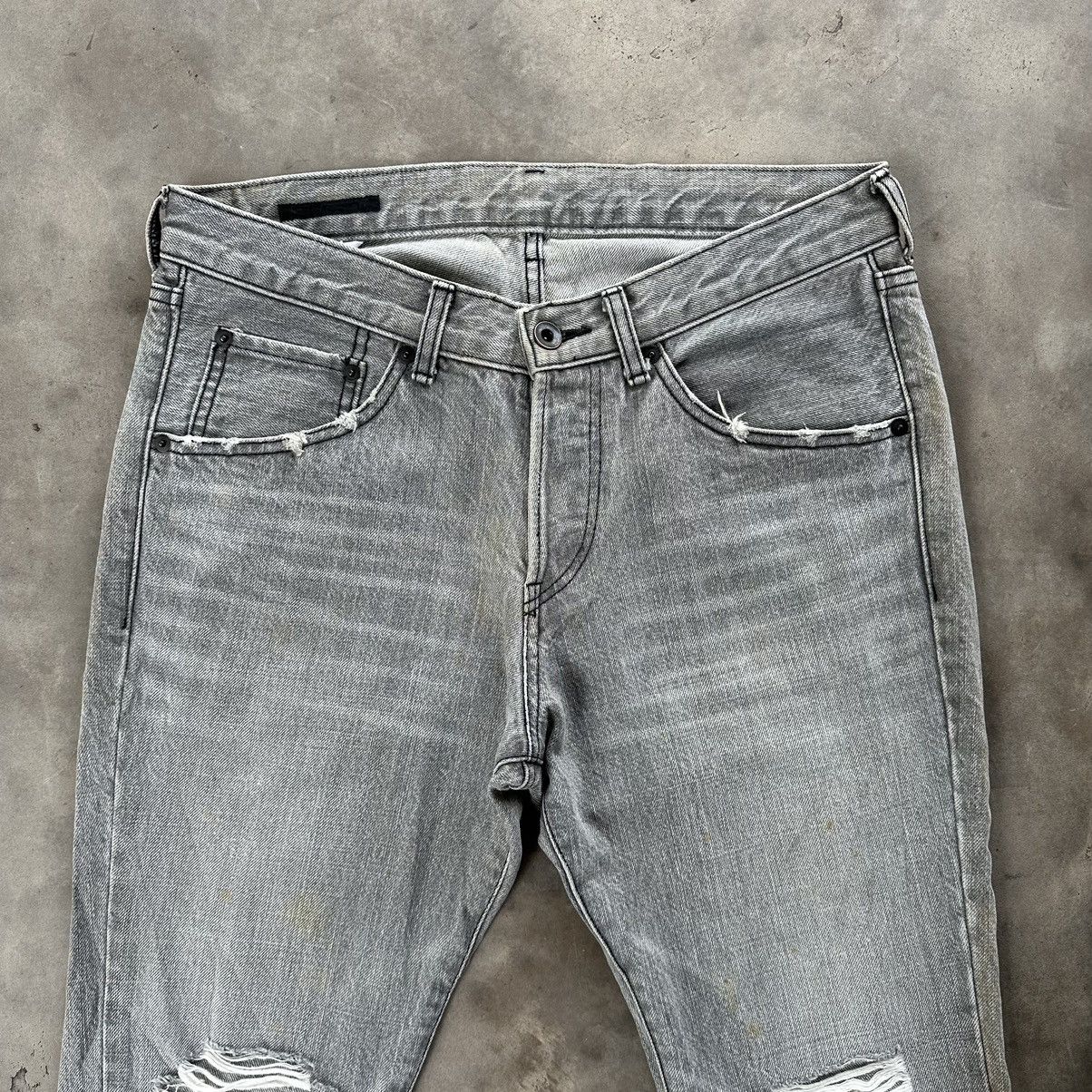 Japanese Brand × Jean × Vintage Vintage Japanese Faded Black Distressed Denim Jean Pant Size US 32 / EU 48 - 3 Thumbnail