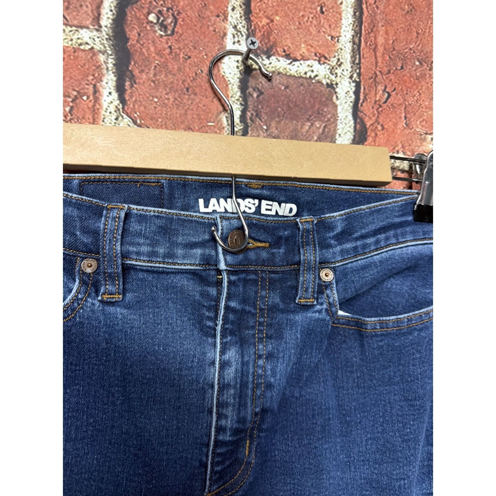 Lands' End Lands' End Jeans Women Sz 8 Tall Recover Mid Rise Straight Leg Port Indigo Wash Jeans Size 30" / US 8 / IT 44 - 2 Thumbnail