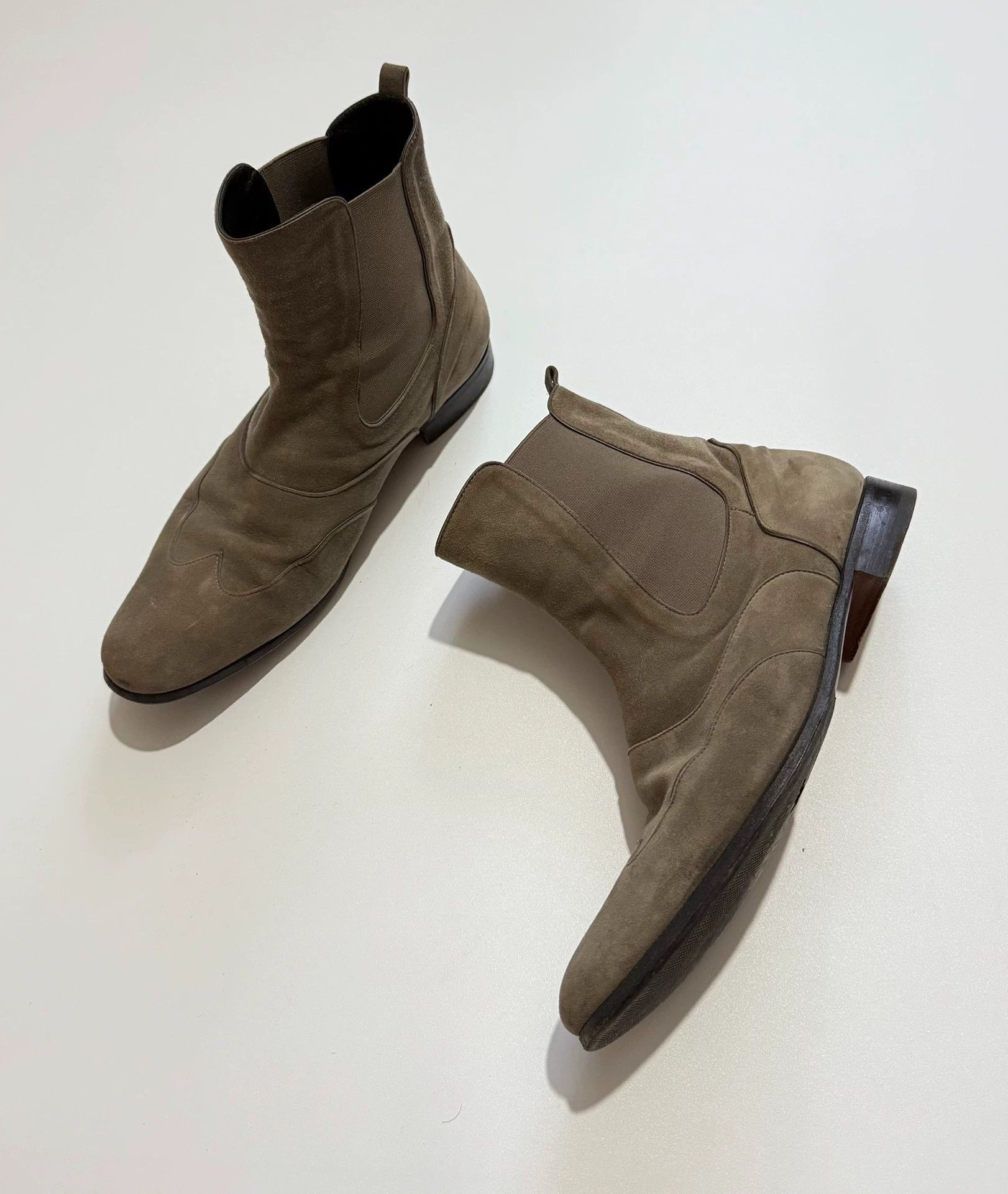 Hermes Hermes Khaki Suede Chelsea Boots 41 Size US 8 / EU 41 - 1 Thumbnail