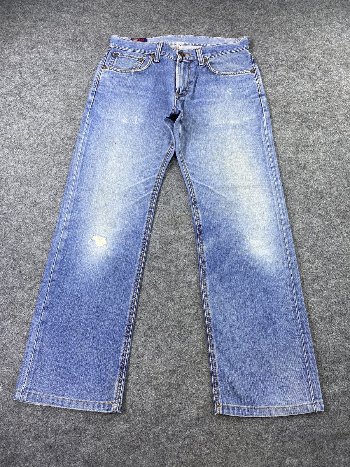 Edwin × Jean × Vintage Edwin 503zz Distress Blue Wash Jeans - J970 Size US 34 / EU 50 - 2 Thumbnail