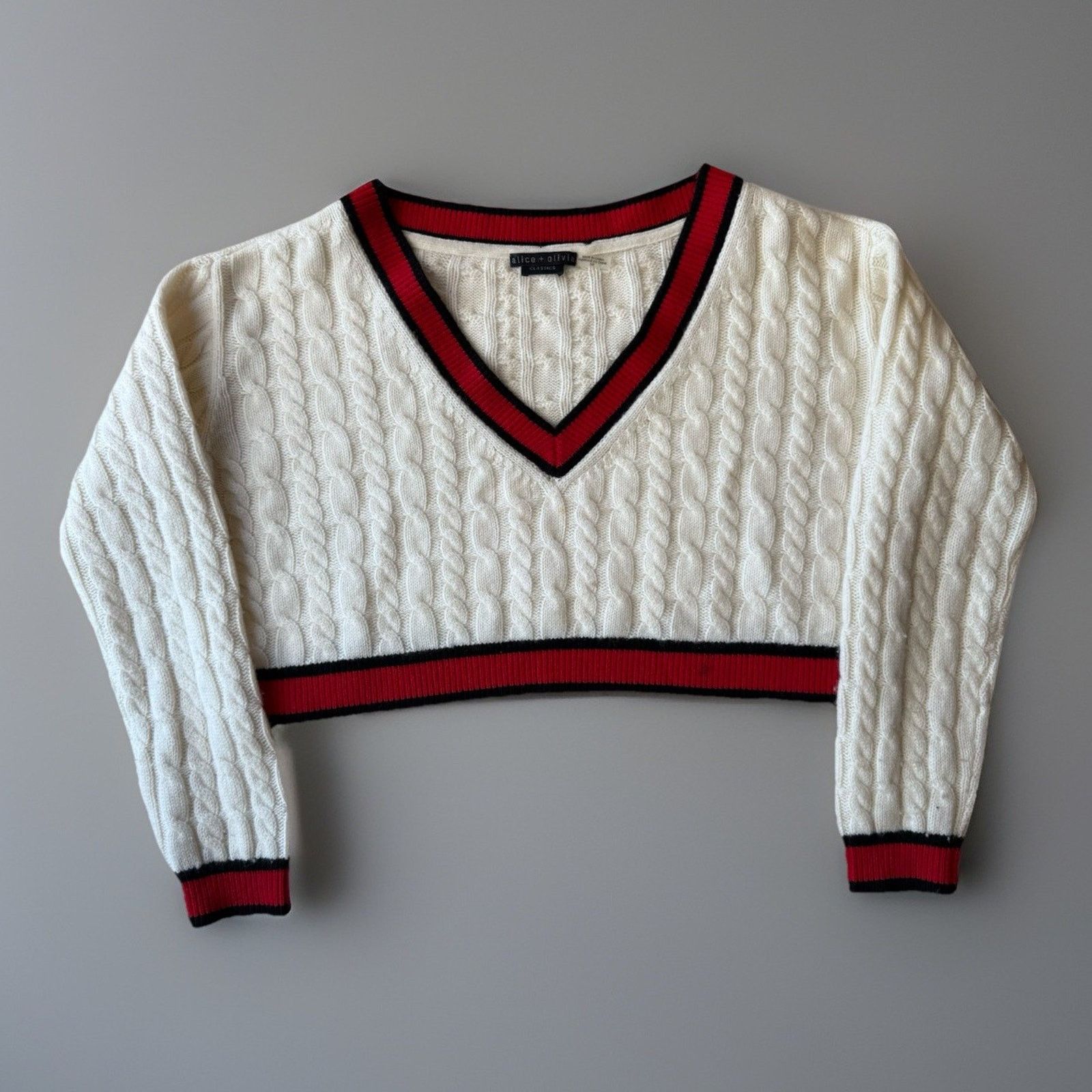 Alice + Olivia Alice Olivia Cable Knit Sweater Women's S Multicolor Size S / US 4 / IT 40 - 1 Thumbnail