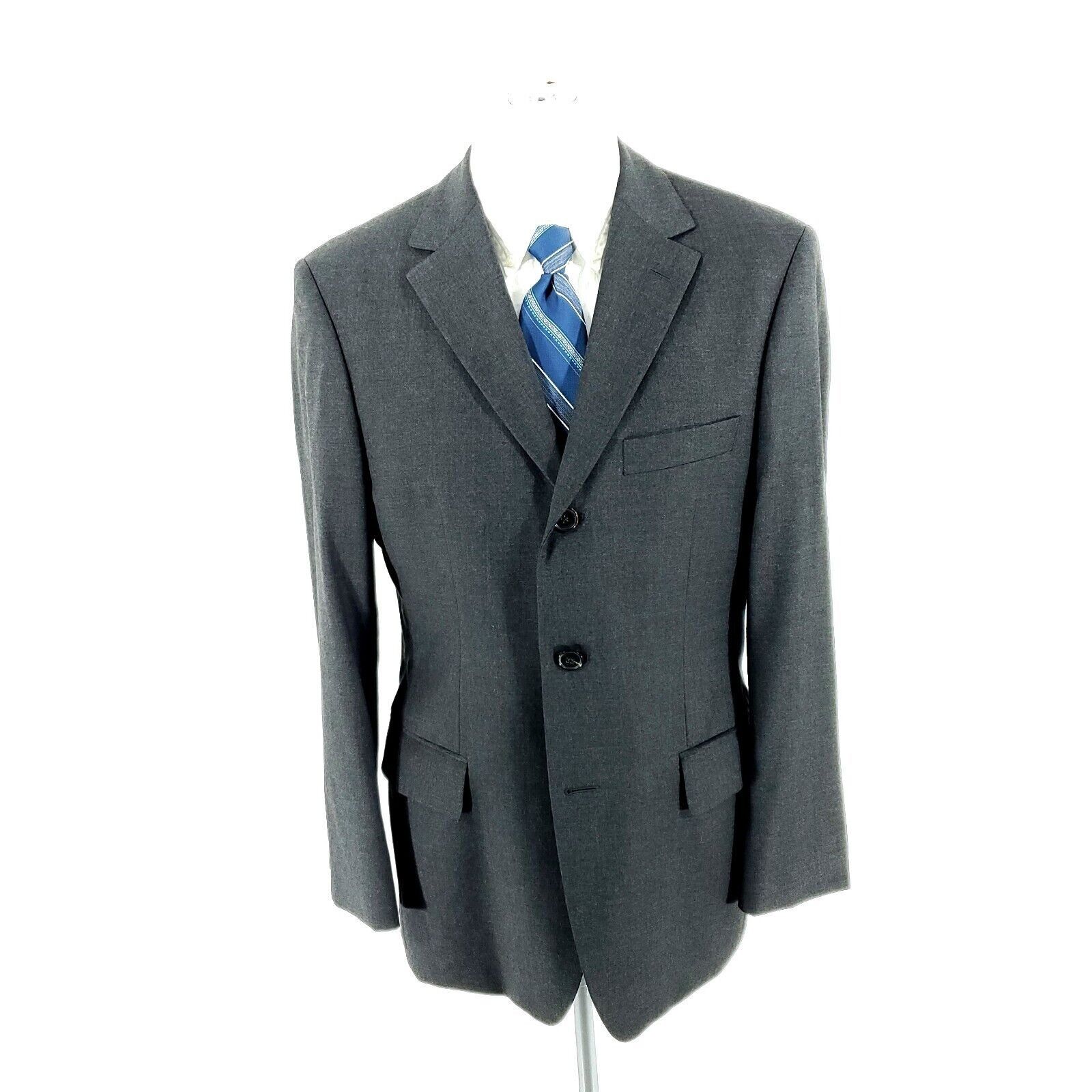 Hugo Boss Hugo Boss Guabello Super 130s Wool 3 Button Blazer 38S Gray Size 38S - 3 Thumbnail