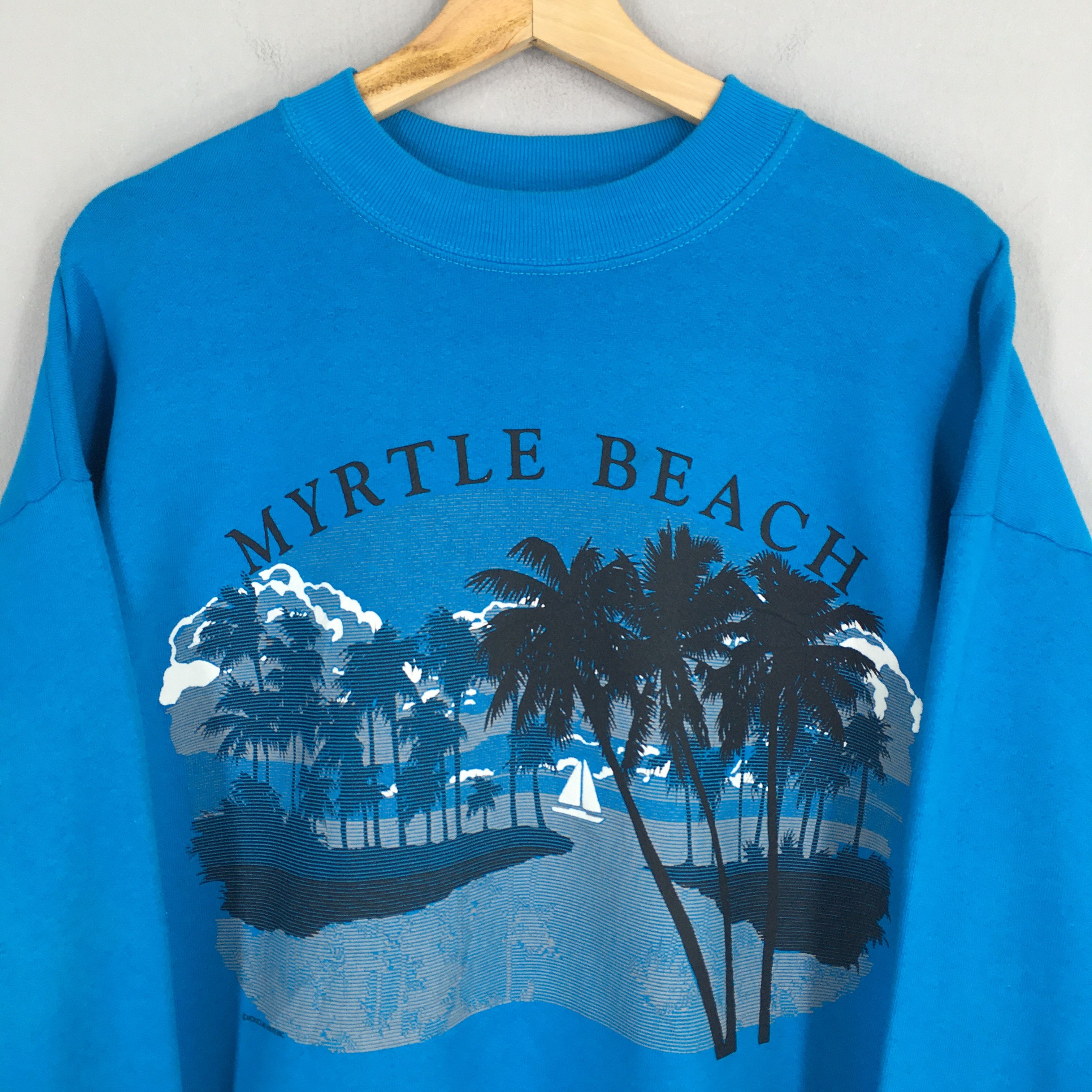 Fruit Of The Loom Vintage 90's Myrtle Beach Palm Beach Sweater XLarge Size US XL / EU 56 / 4 - 2 Thumbnail