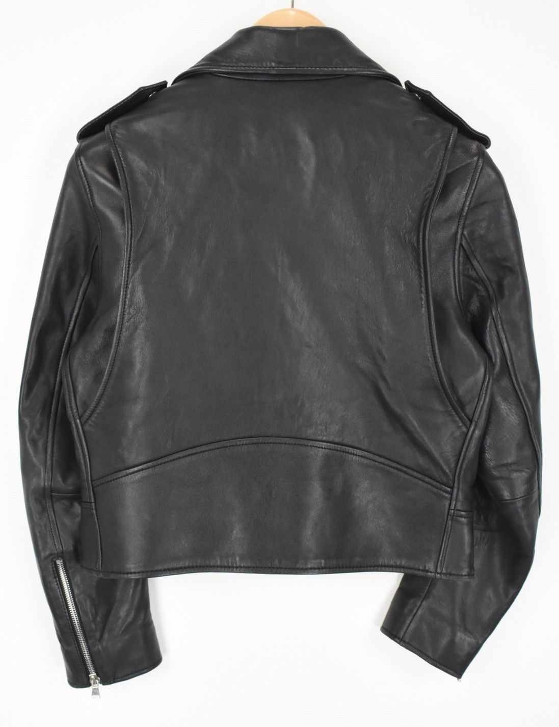 Sandro SANDRO Jacket Women's MEDIUM Lamb Leather Biker Full Zip Size M / US 6-8 / IT 42-44 - 6 Thumbnail