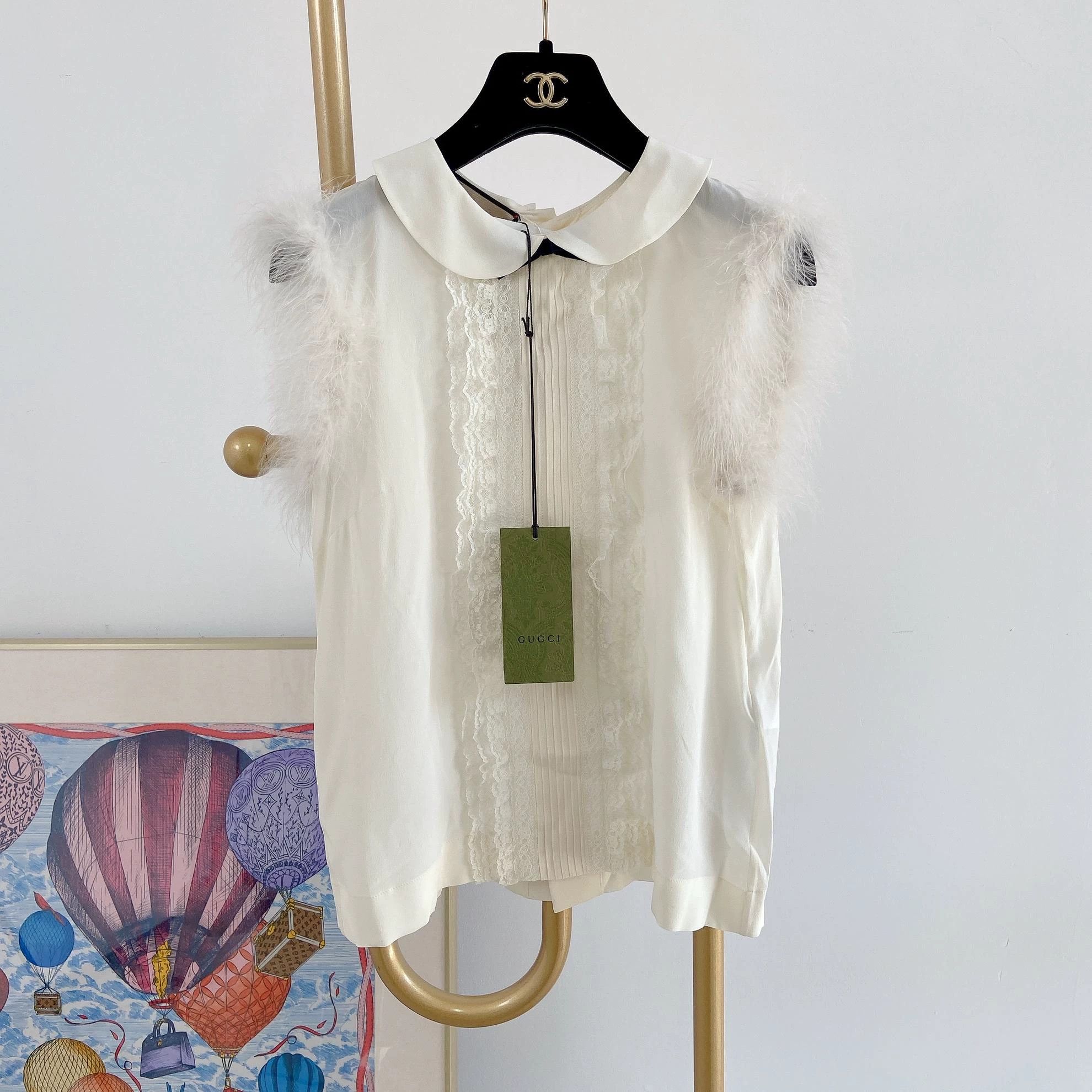 Gucci Gucci Lace Feather Sleeveless Top Women's 36 Size XS / US 0-2 / IT 36-38 - 1 Thumbnail