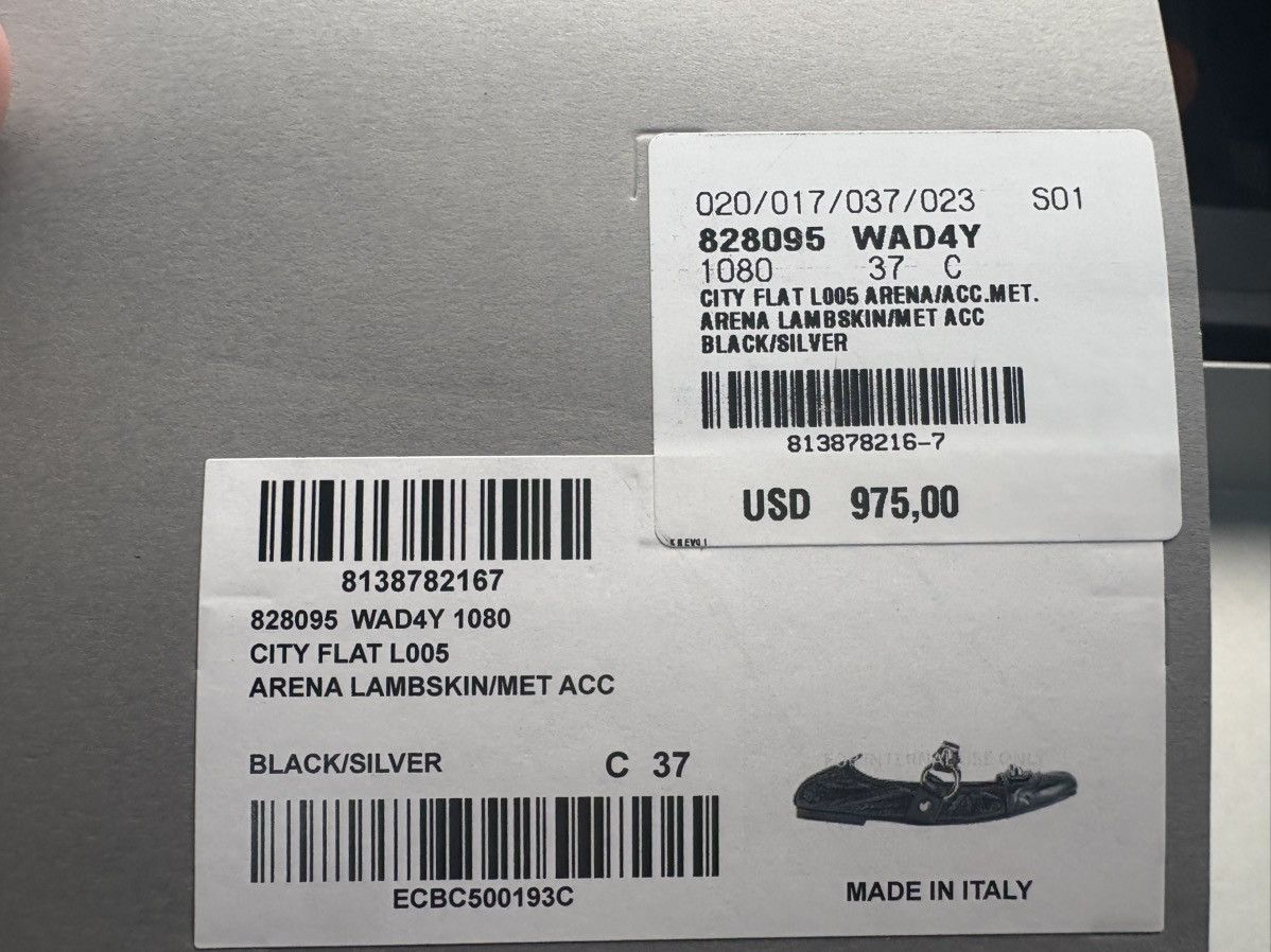 Balenciaga WOMEN’S CITY BALLERINA IN BLACK/SILVER Size US 7 / IT 37 - 8 Thumbnail