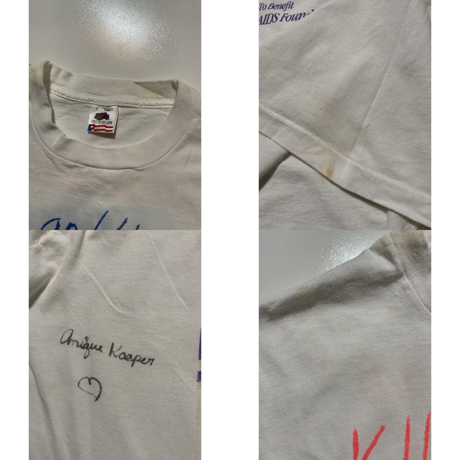 Fruit Of The Loom VINTAGE 1992 KIIS FM Unite Concert T-Shirt Heavy D Luther Vandross LG White Size US L / EU 52-54 / 3 - 8 Thumbnail