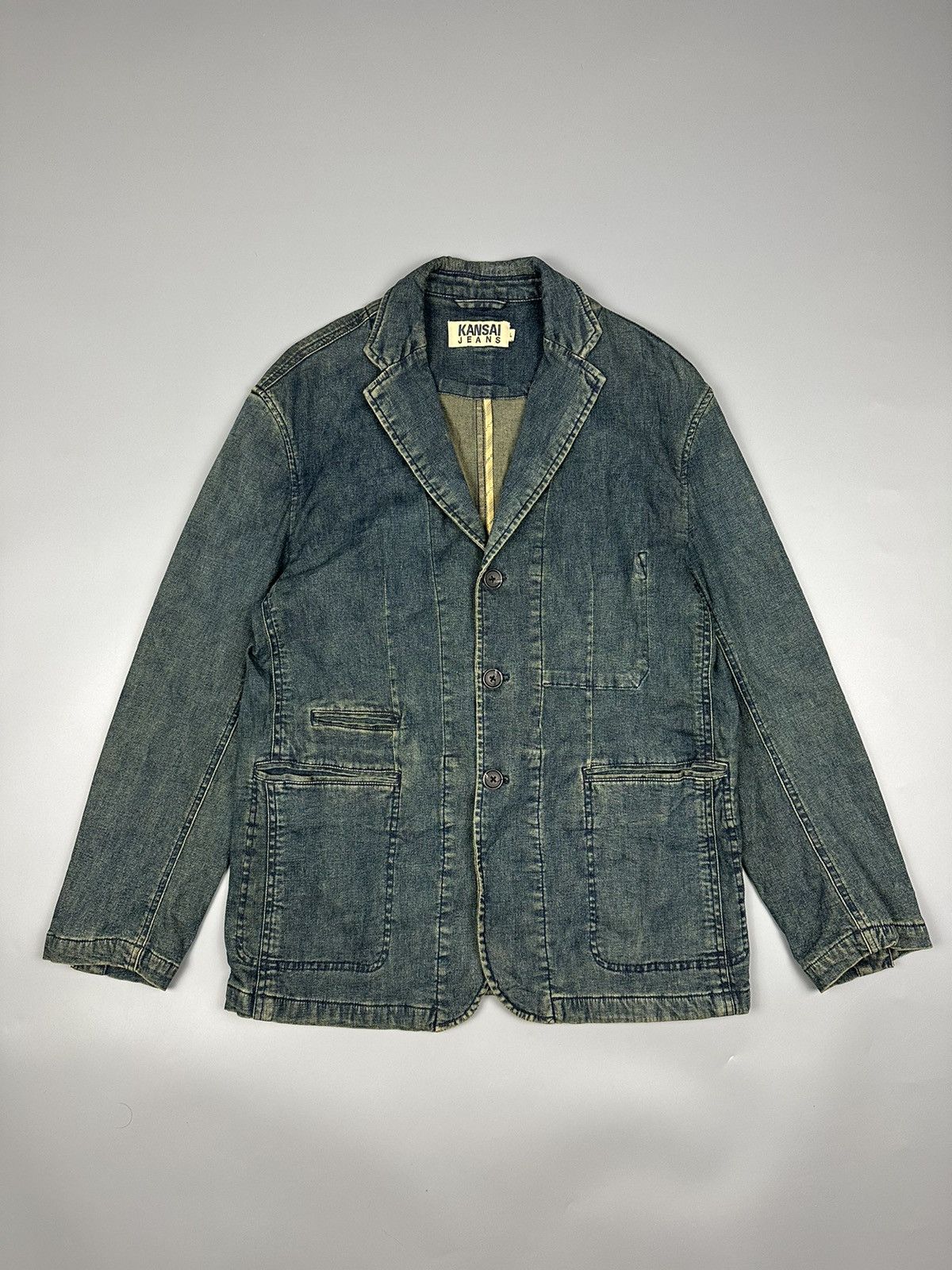 Japanese Brand × Kansai Yamamoto Vintage Kansai Jeans Denim Jacket Size US L / EU 52-54 / 3 - 1 Thumbnail