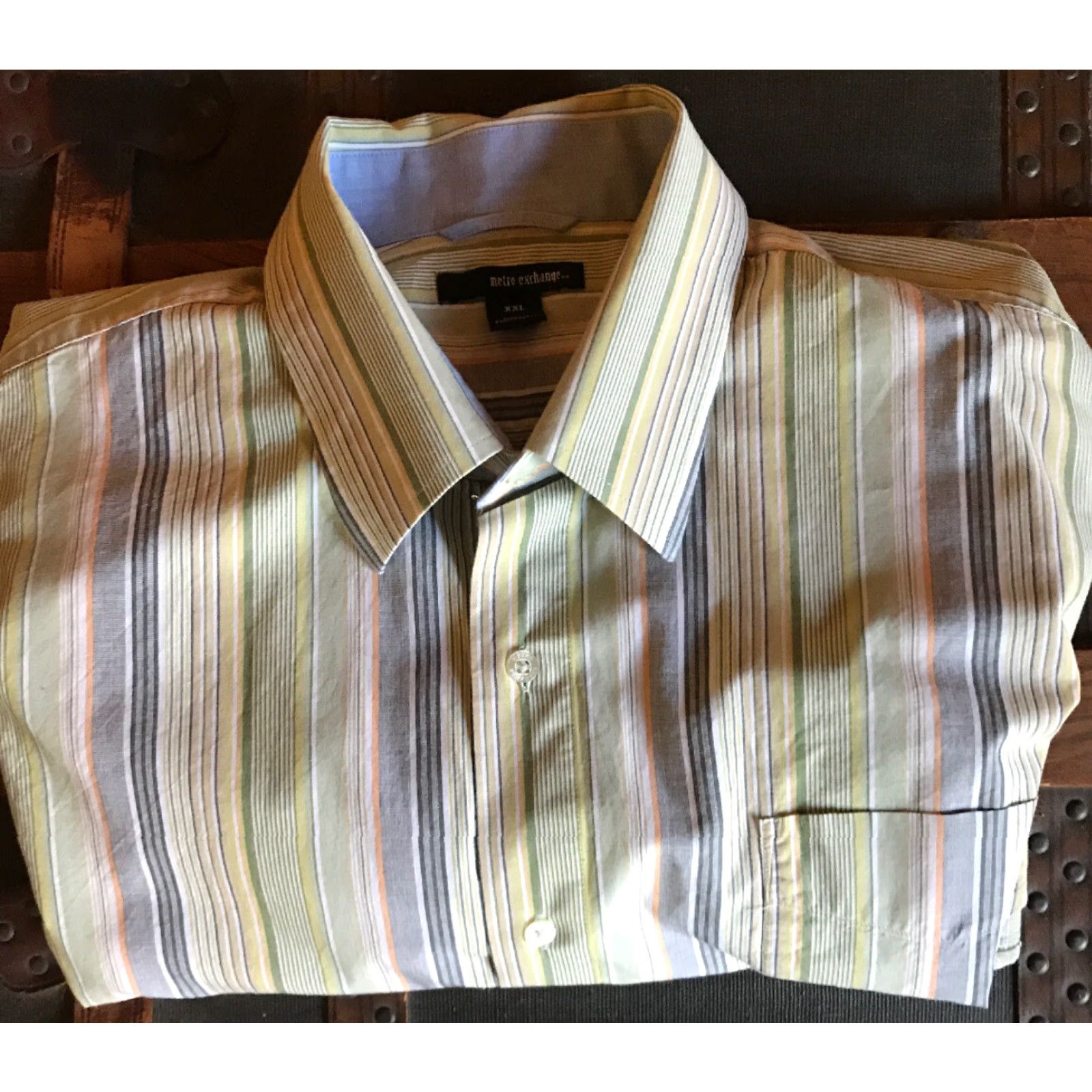 Etro Metro Exchange XXL Green Stripe Button Down Men's Shirt 100% Cotton Size US XXL / EU 58 / 5 - 4 Thumbnail