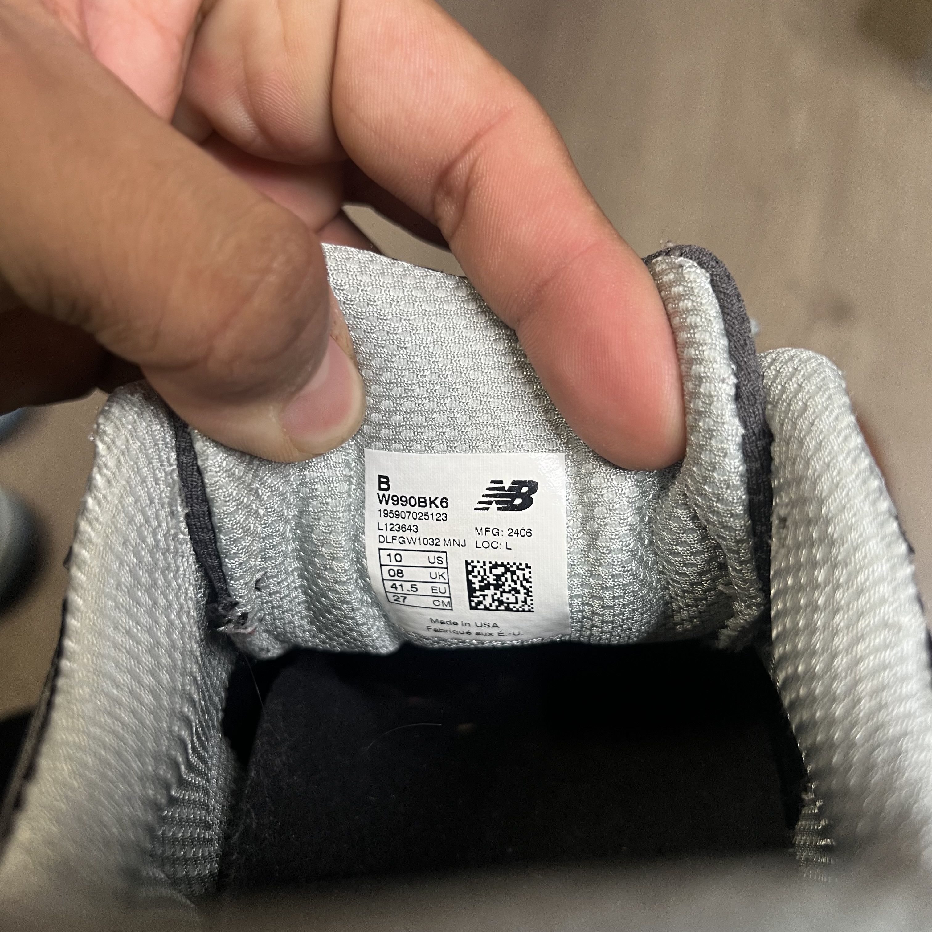 New Balance 990v6 MiUSA Black Grey White (Women's)