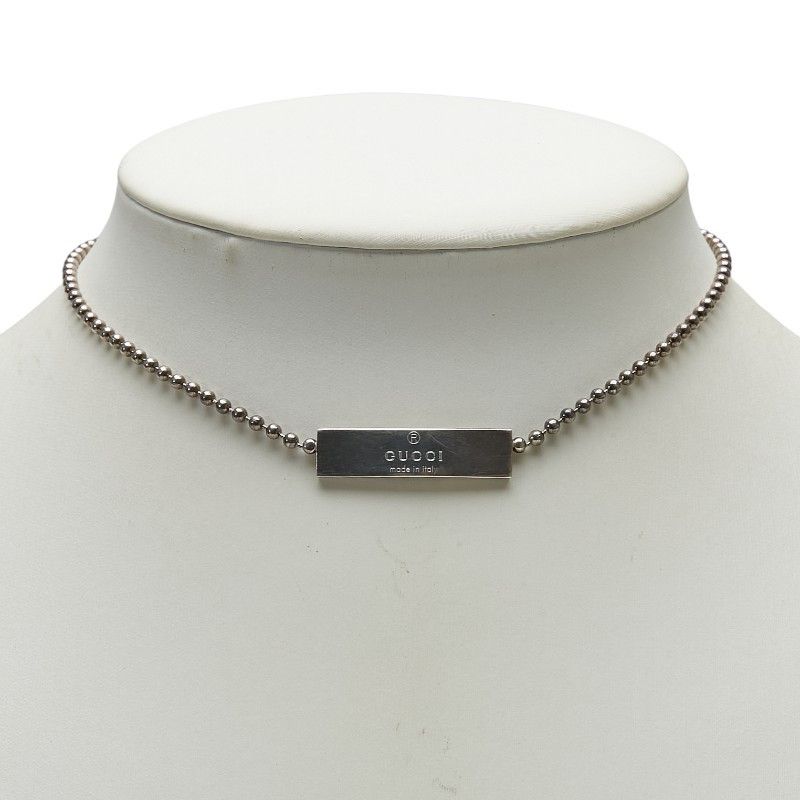 Gucci Gucci Logo Plate SV925 Necklace Metal Necklace DUTY FREE for USA