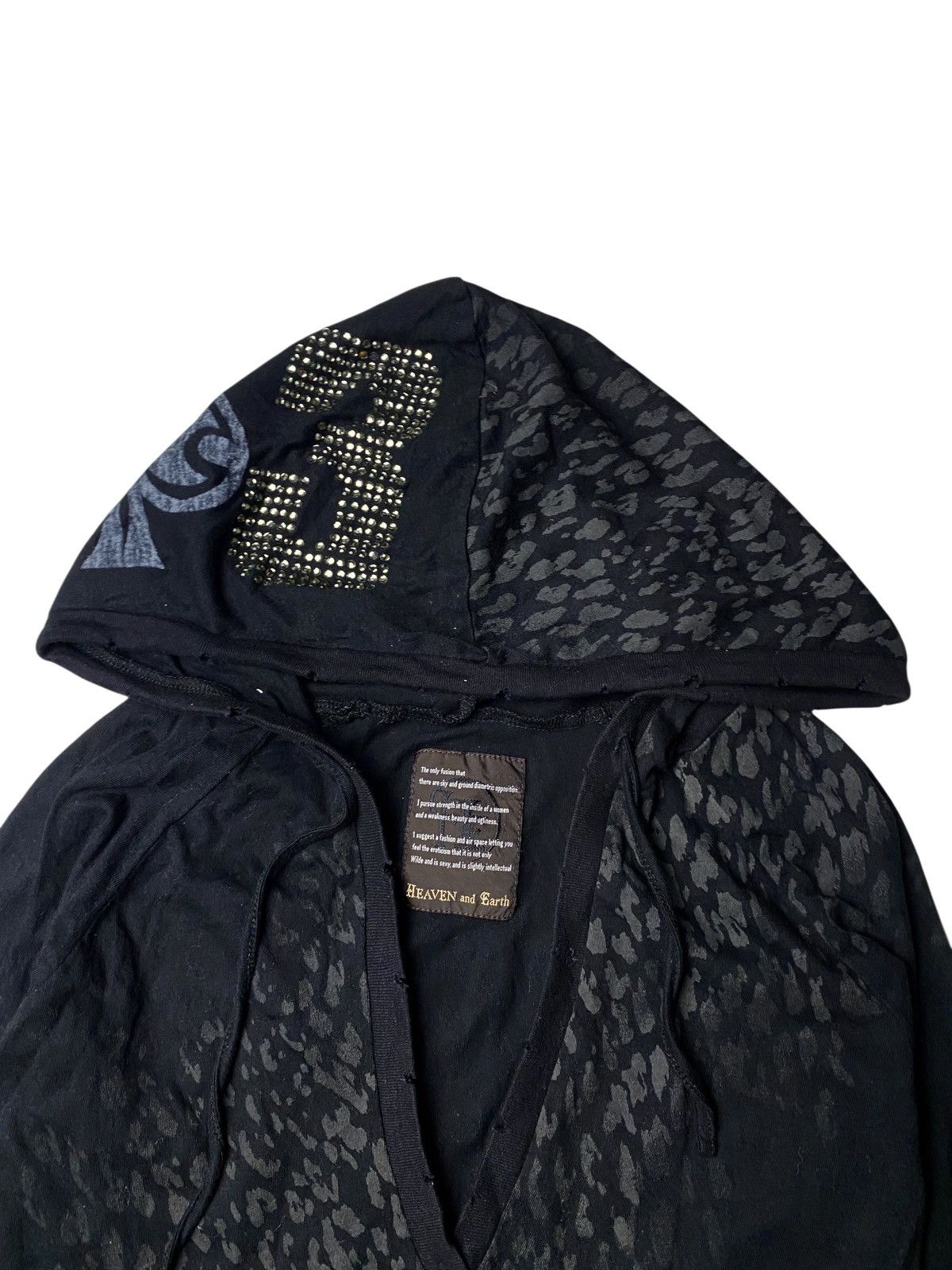 If Six Was Nine 2000's Heaven And Earth Punk Leopard Poem Hoodie Size US XS / EU 42 / 0 - 4 Thumbnail